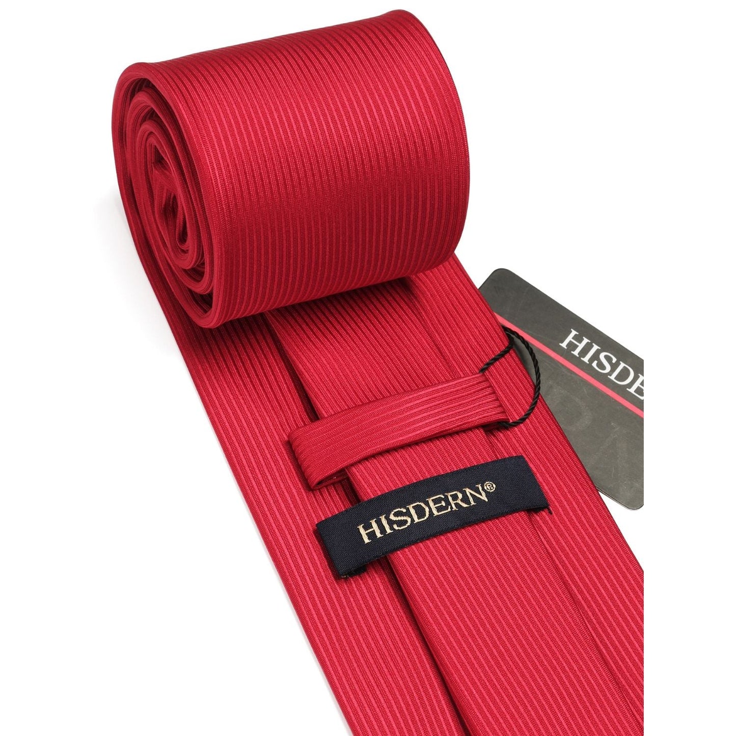 Hisdern Red Striped Business Tie Set