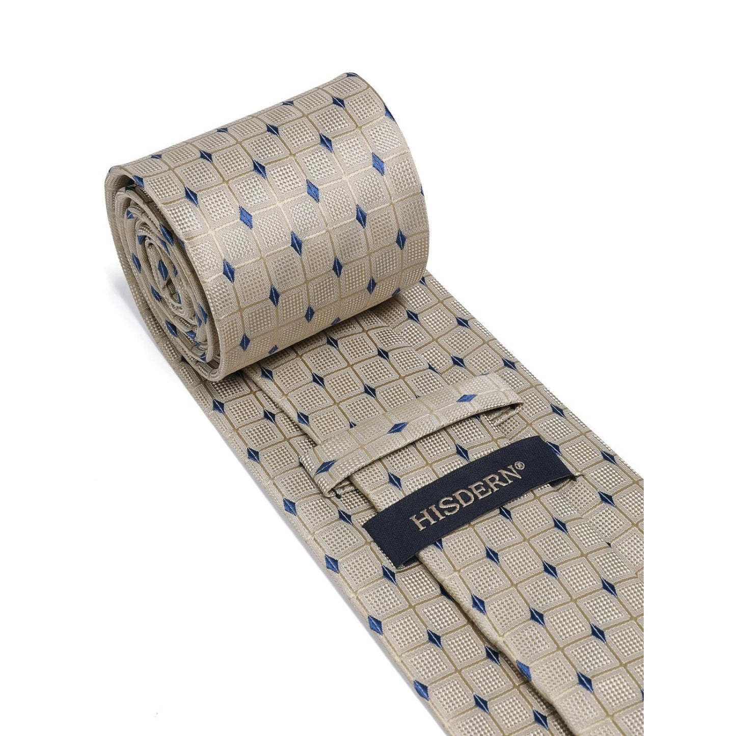 Hisdern Beige Plaid Wedding Accessories Set