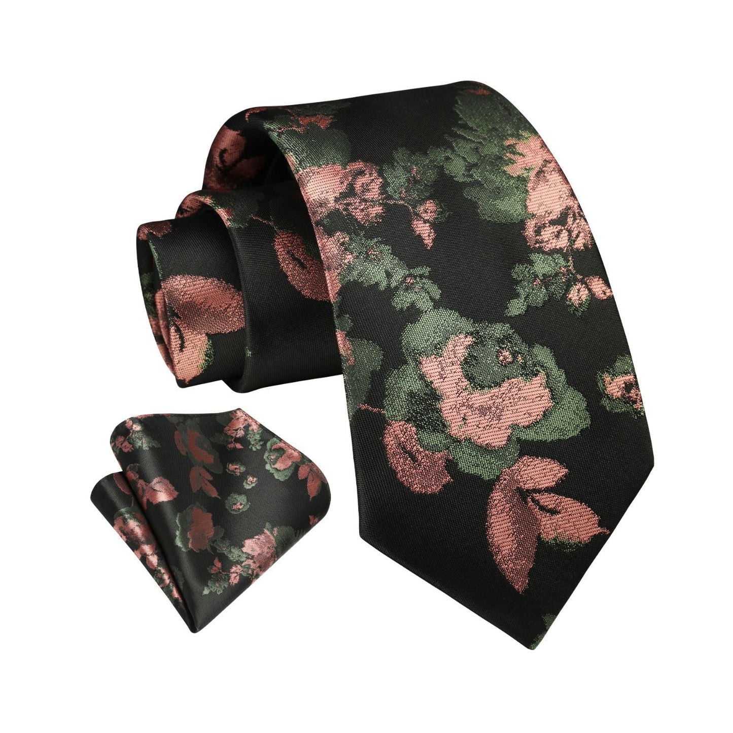 Hisdern Black Pink Floral Wedding Accessories Set