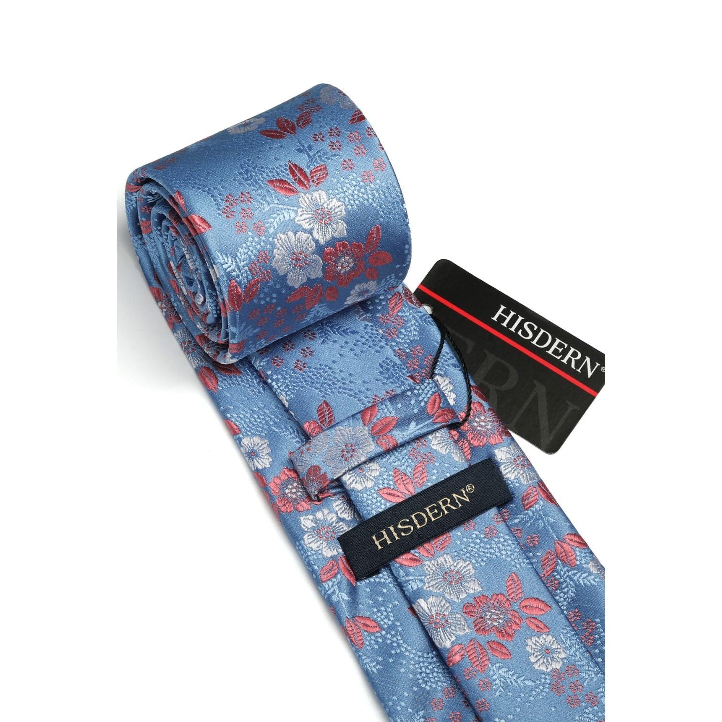 Hisdern Pink Blue Floral Wedding Accessories Set