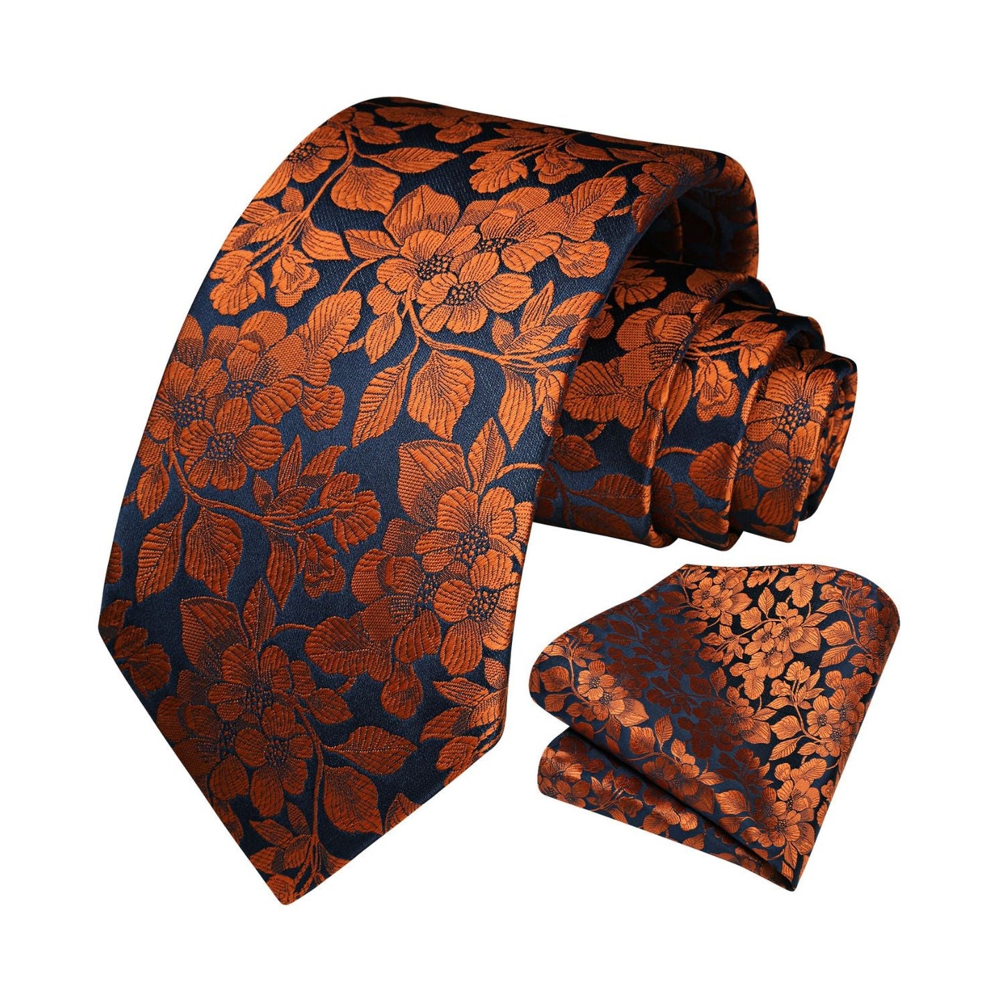 Hisdern Orange Floral Wedding Accessories Set
