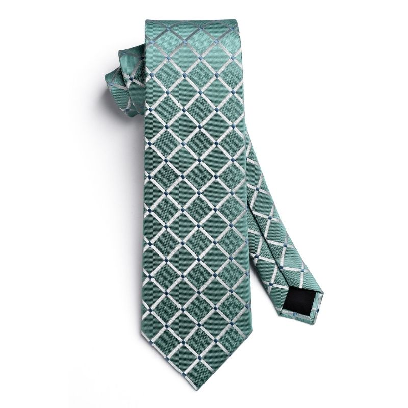 Hisdern Aqua Plaid Wedding Accessories Set