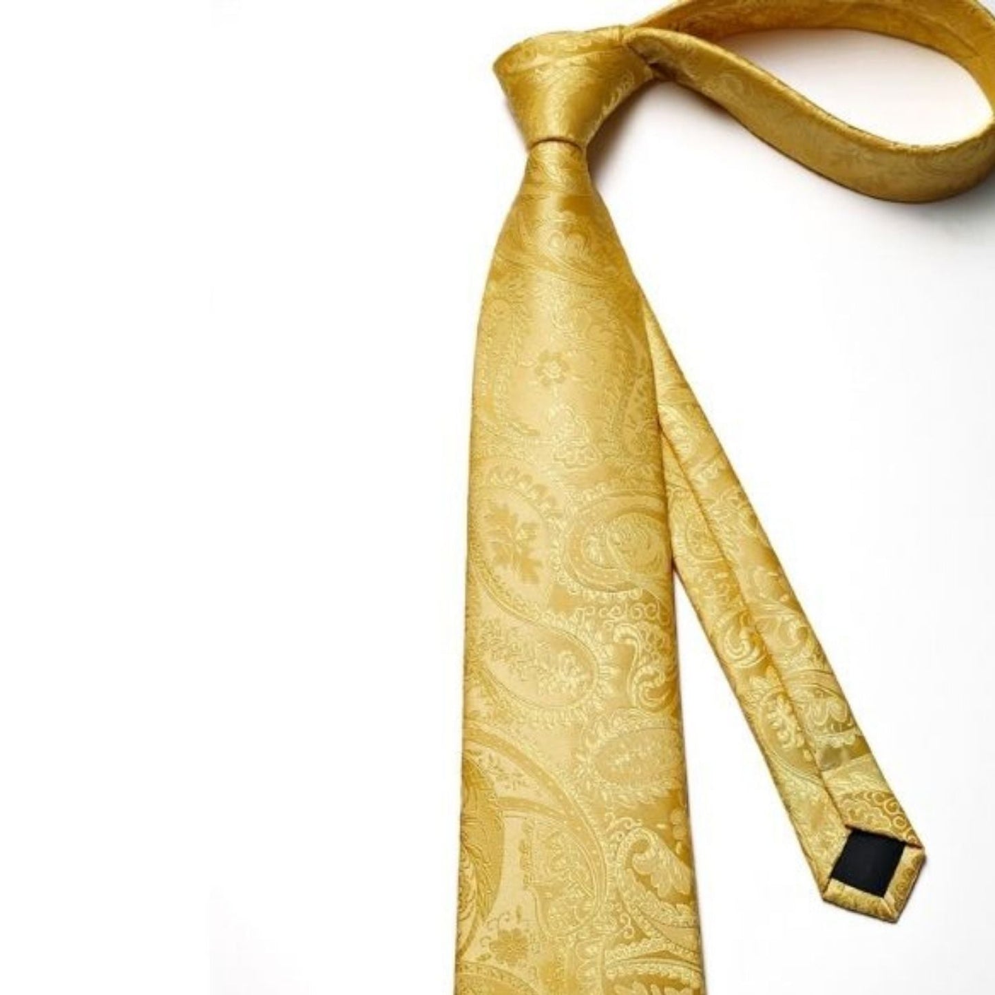 Hisdern Yellow Paisley Tie Set For Groomsmen