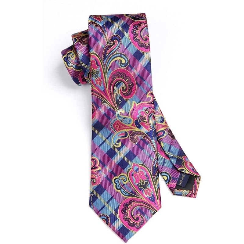 Hisdern Light Purple Plaid Wedding Accessories Set