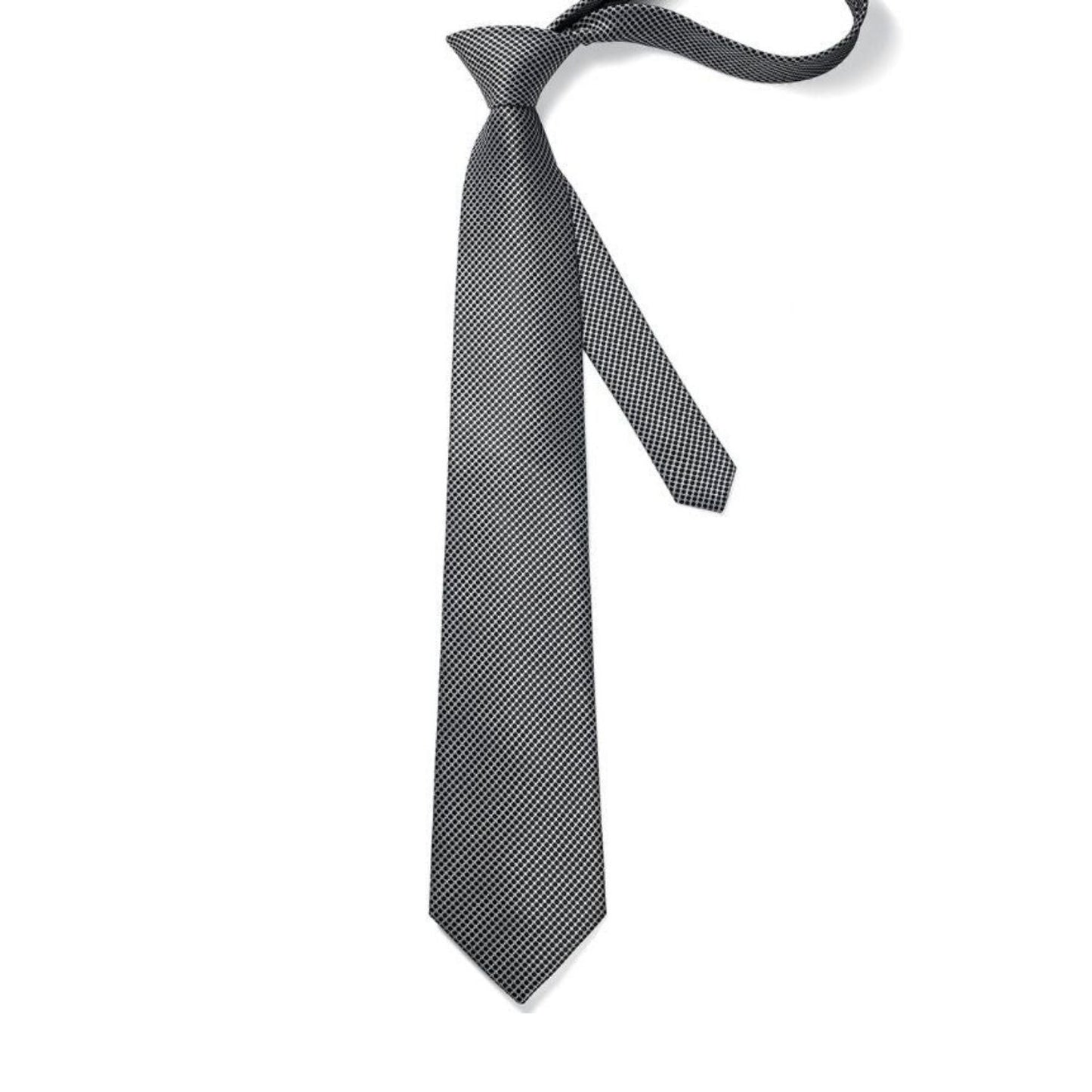 Hisdern Black Polka Dot Print Tie Set For Formal Events