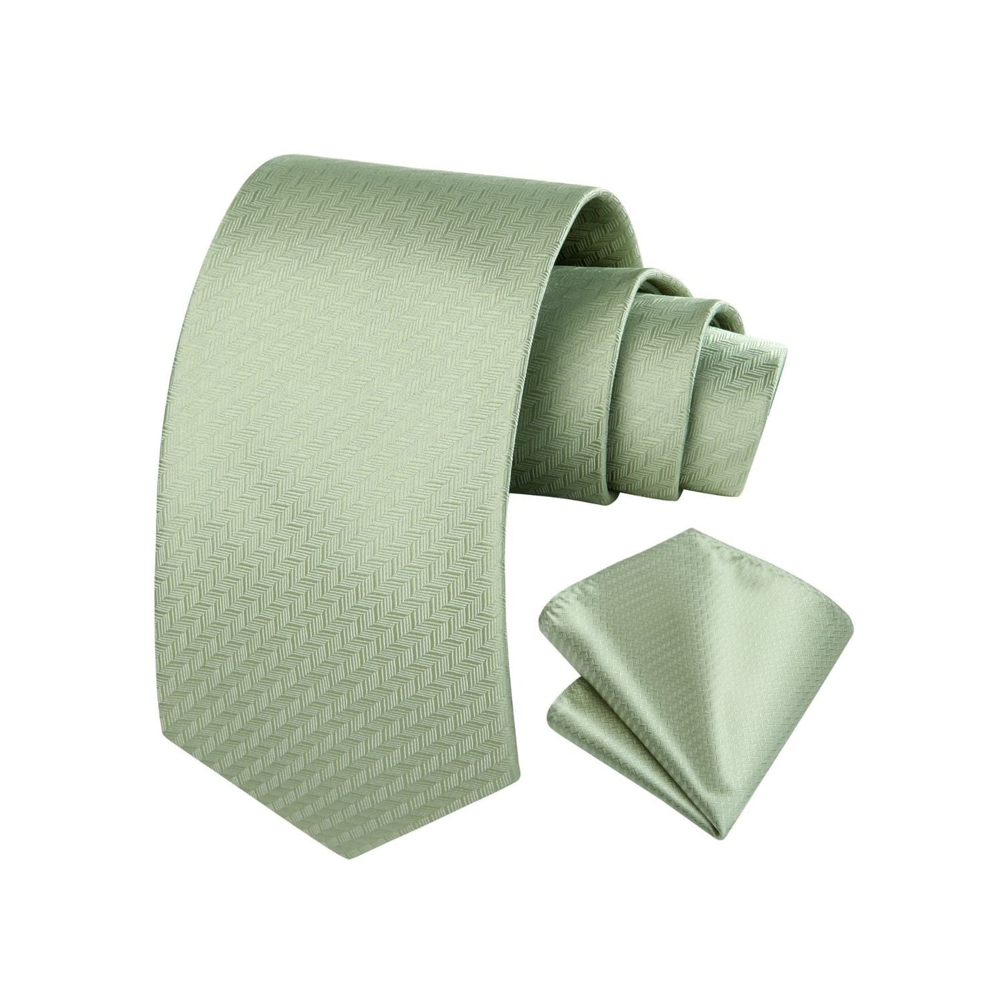 Hisdern Sage Green Houndstooth Business Tie Set