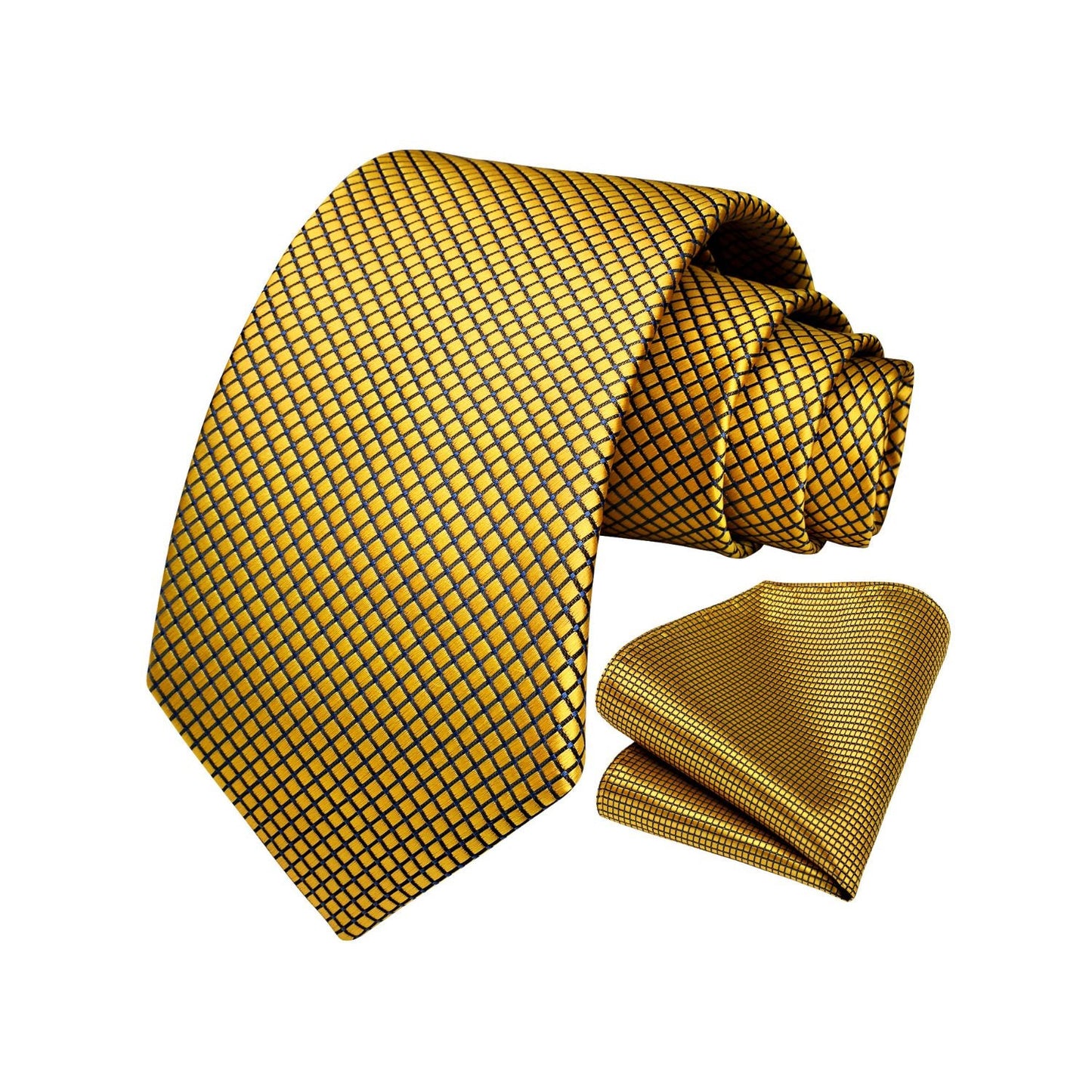 Hisdern Gold Plaid Business Tie Set
