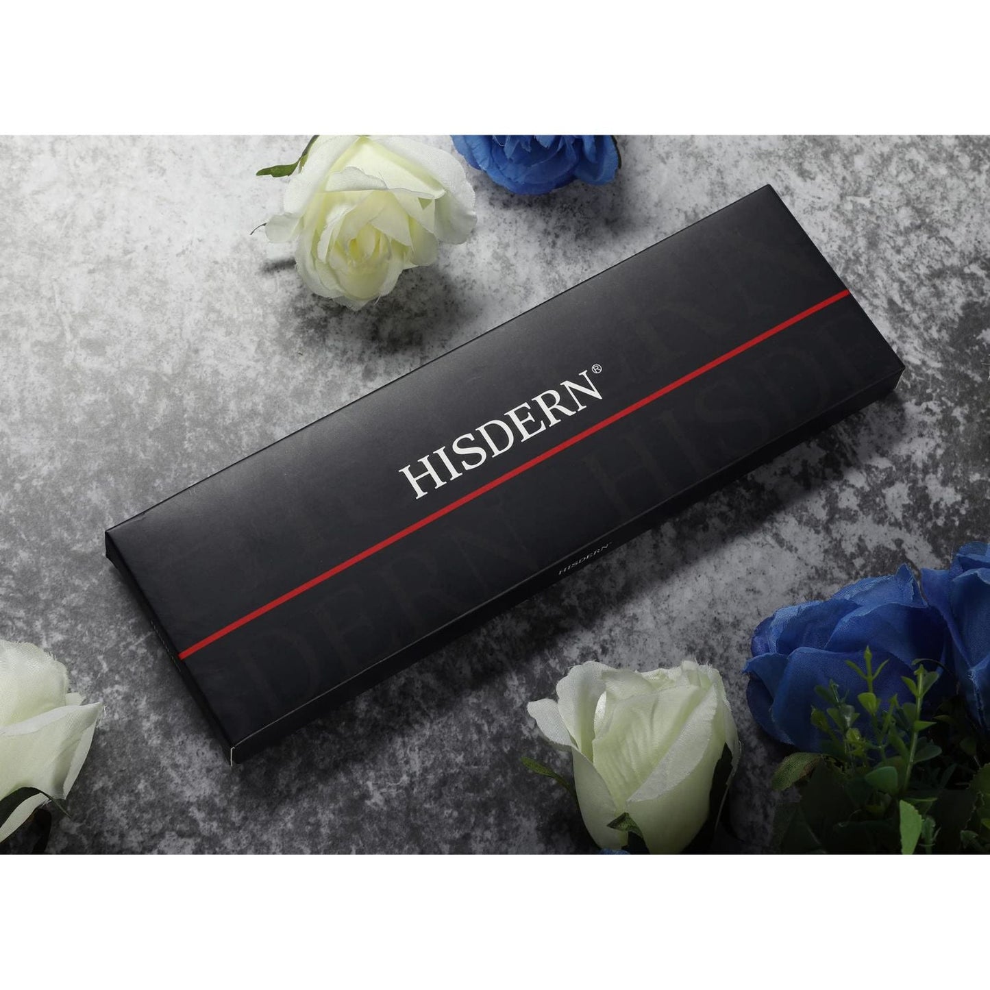 Hisdern Red Paisley Wedding Accessories Set with Cufflinks