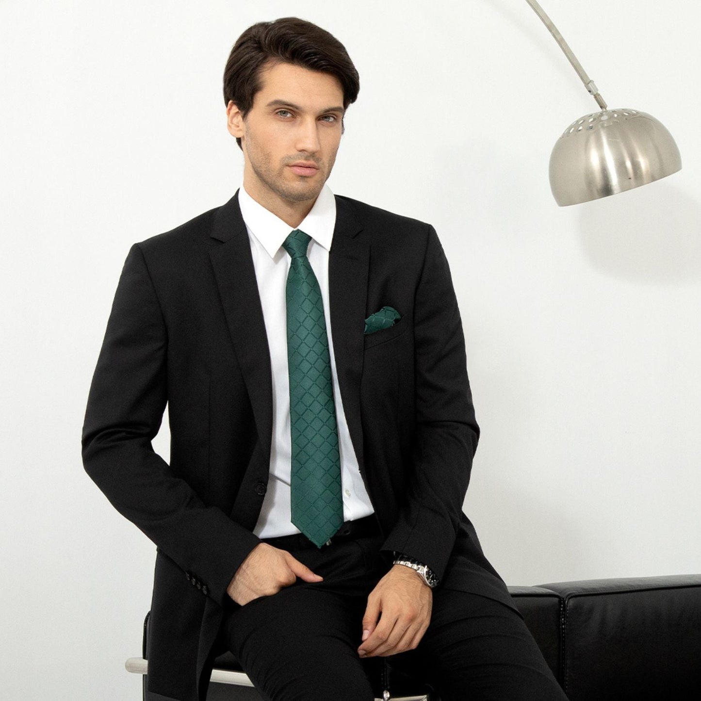 Hisdern Green Plaid Wedding Accessories Set