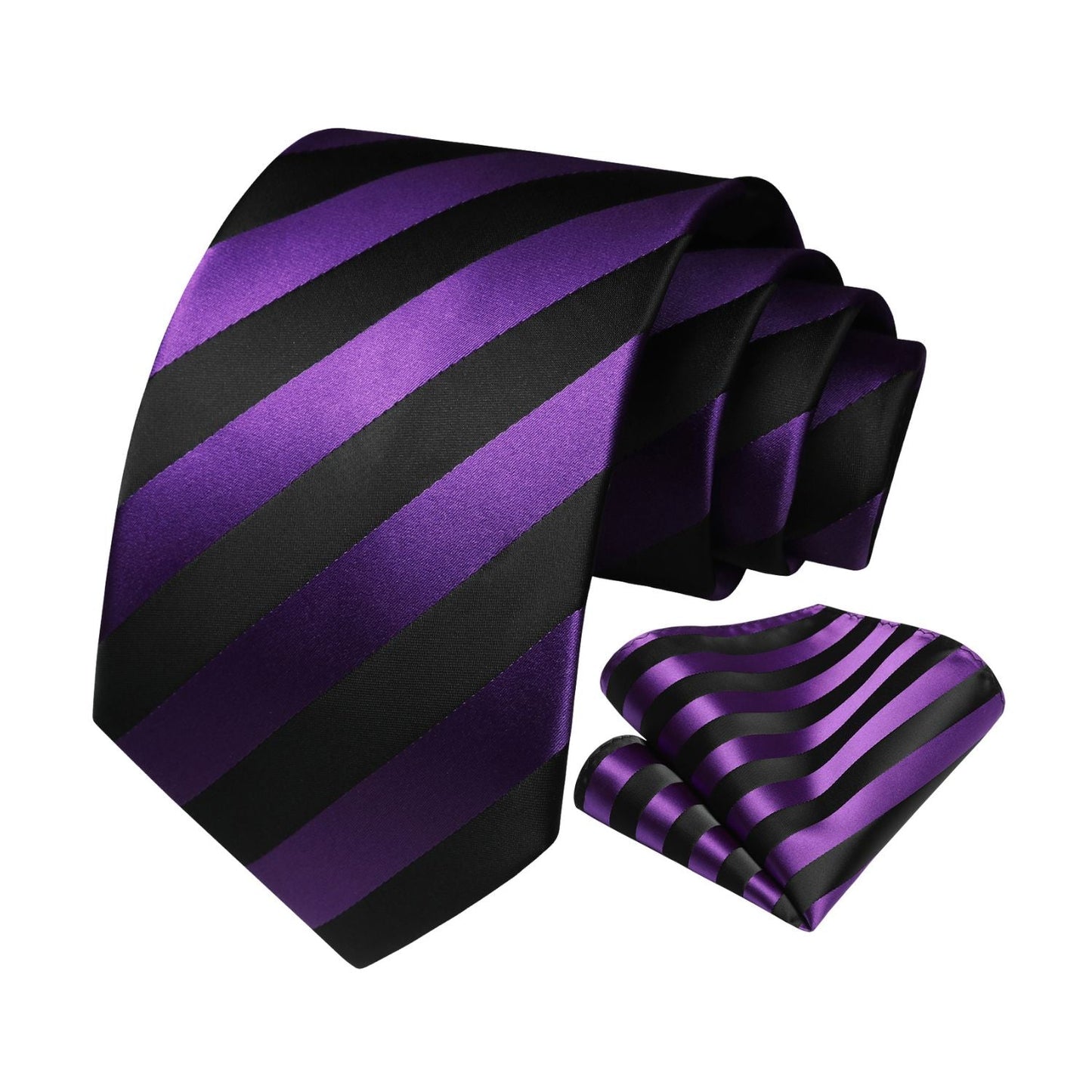 Hisdern Purple Striped Wedding Accessories Set