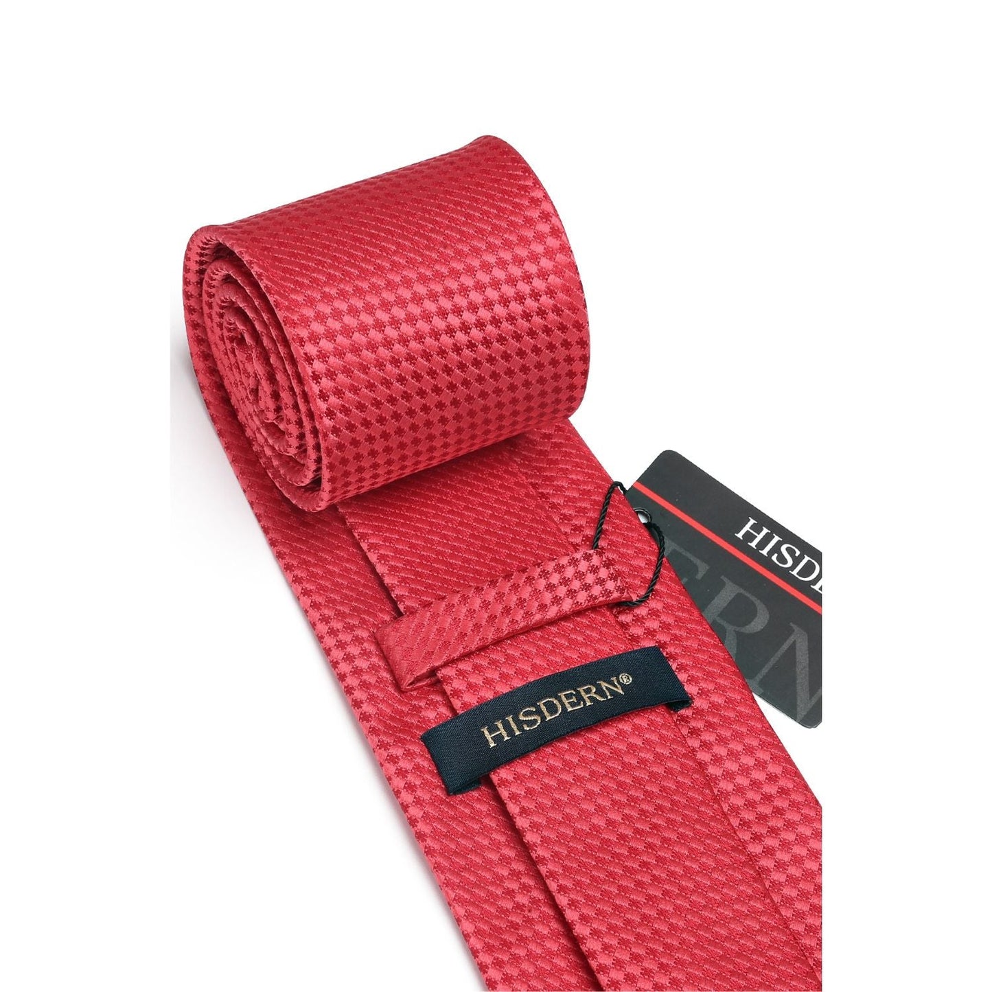 Hisdern Red Plaid Wedding Business Tie Set