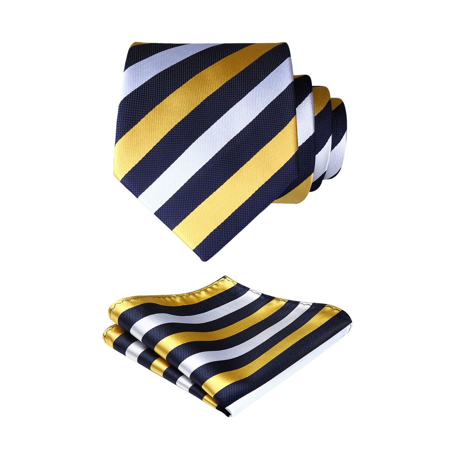 Hisdern Yellow Striped Business Tie Set