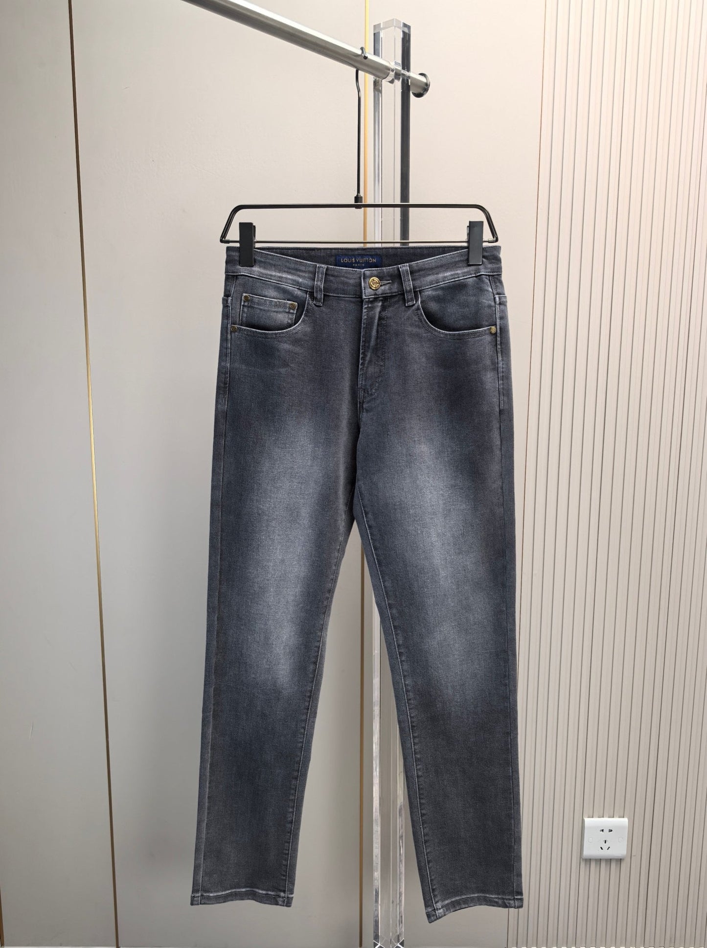 High luxury autumn and winter elastic slim fit denim pants XC0425091207