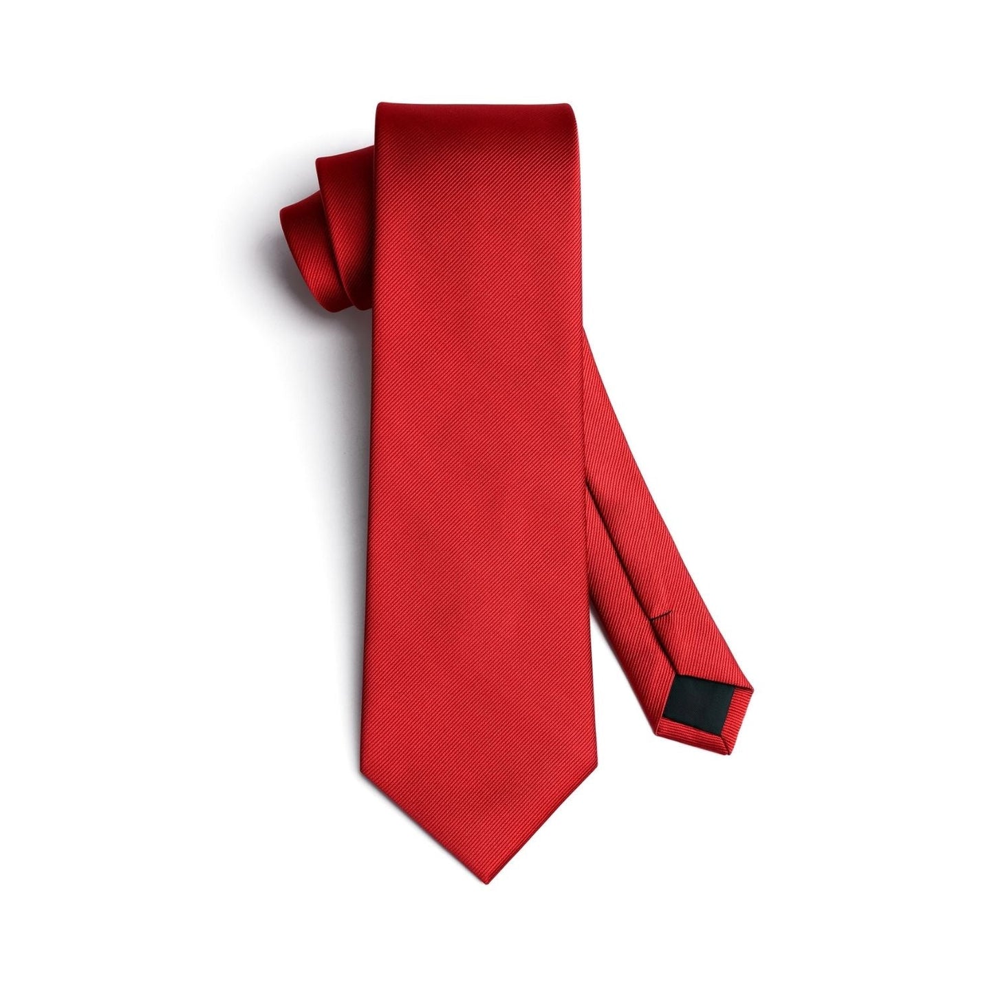 Hisdern Red Solid Wedding Accessories Set with Cufflinks
