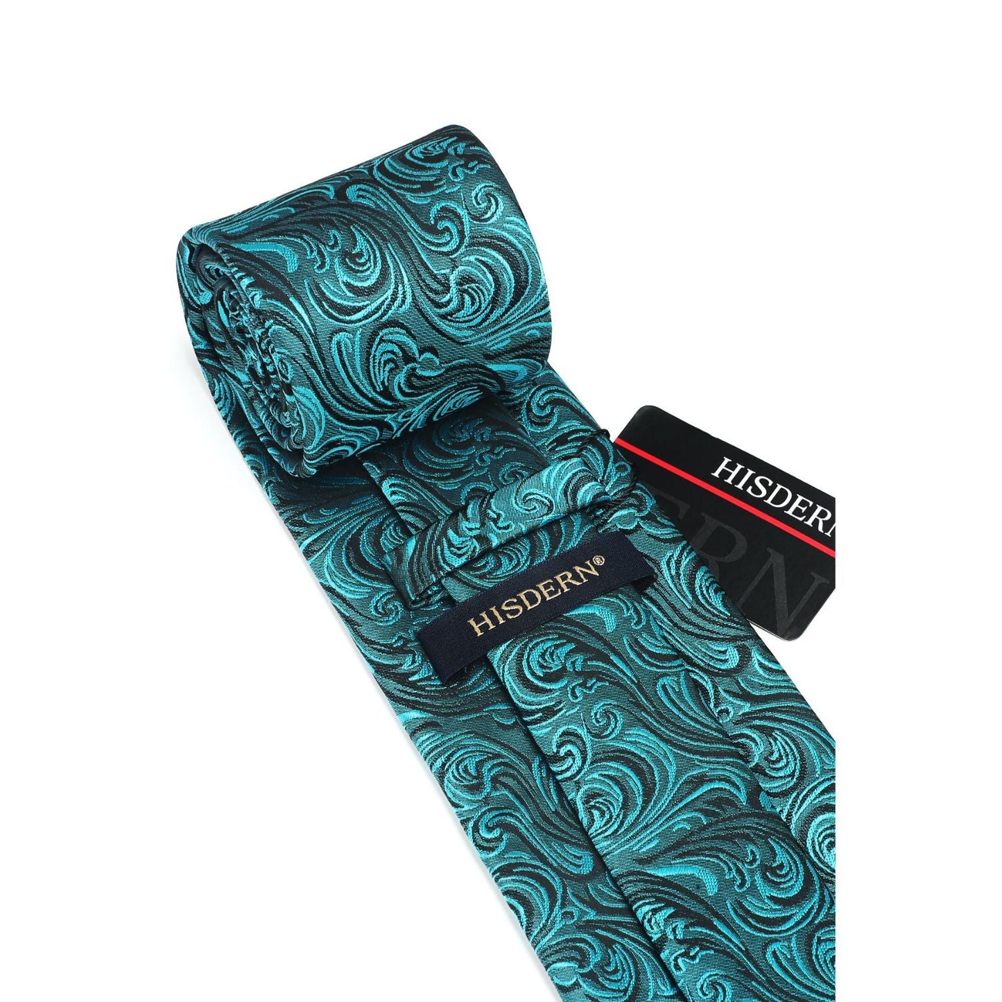 Hisdern Green Paisley Tie Set For Groomsmen