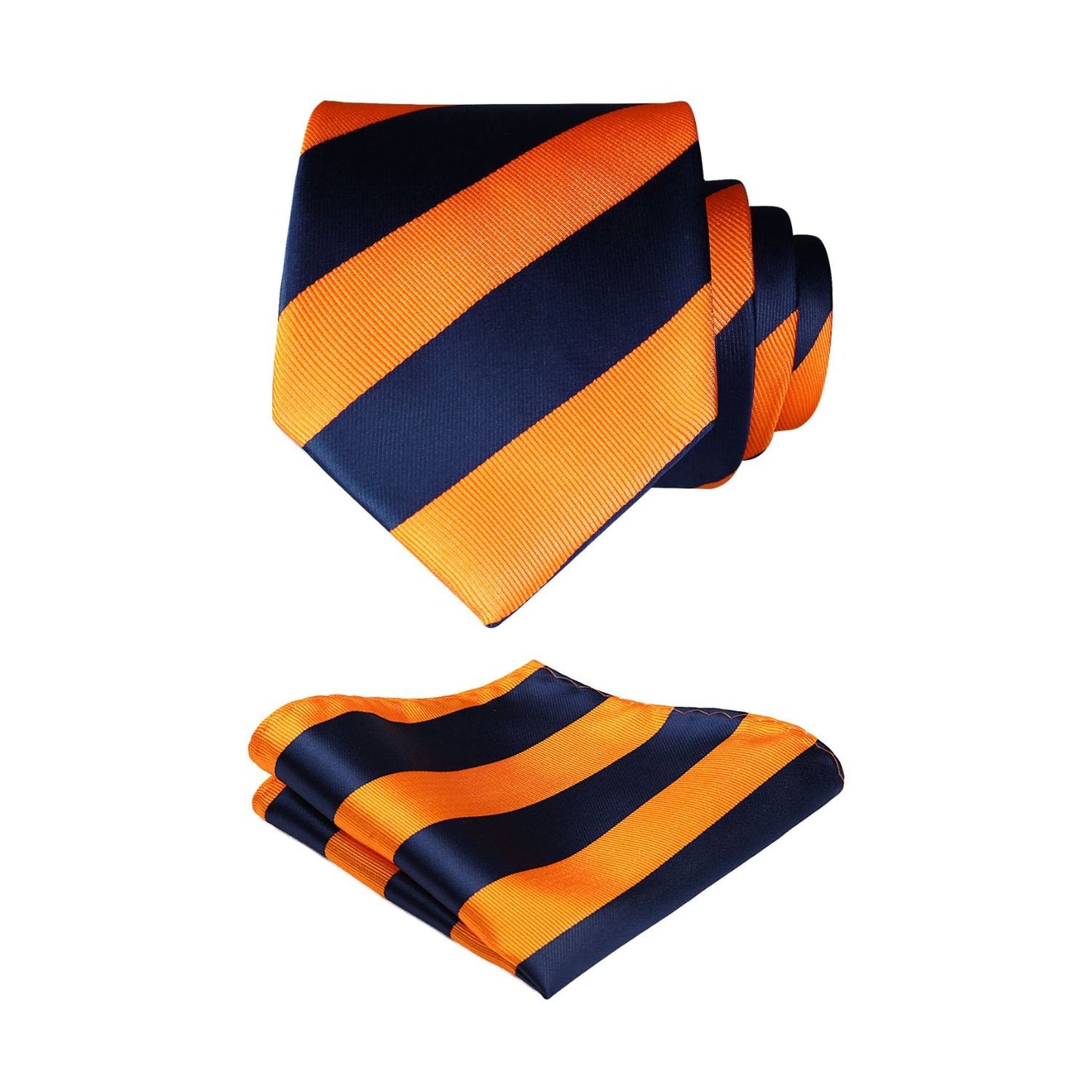 Hisdern Orange Striped Business Tie Set