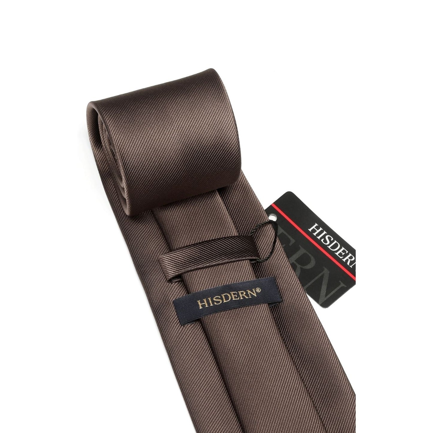 Hisdern Brown Solid Wedding Accessories Set with Cufflinks