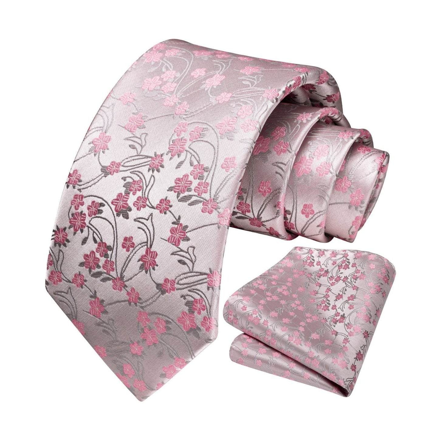Hisdern Pink Floral Wedding Accessories Set