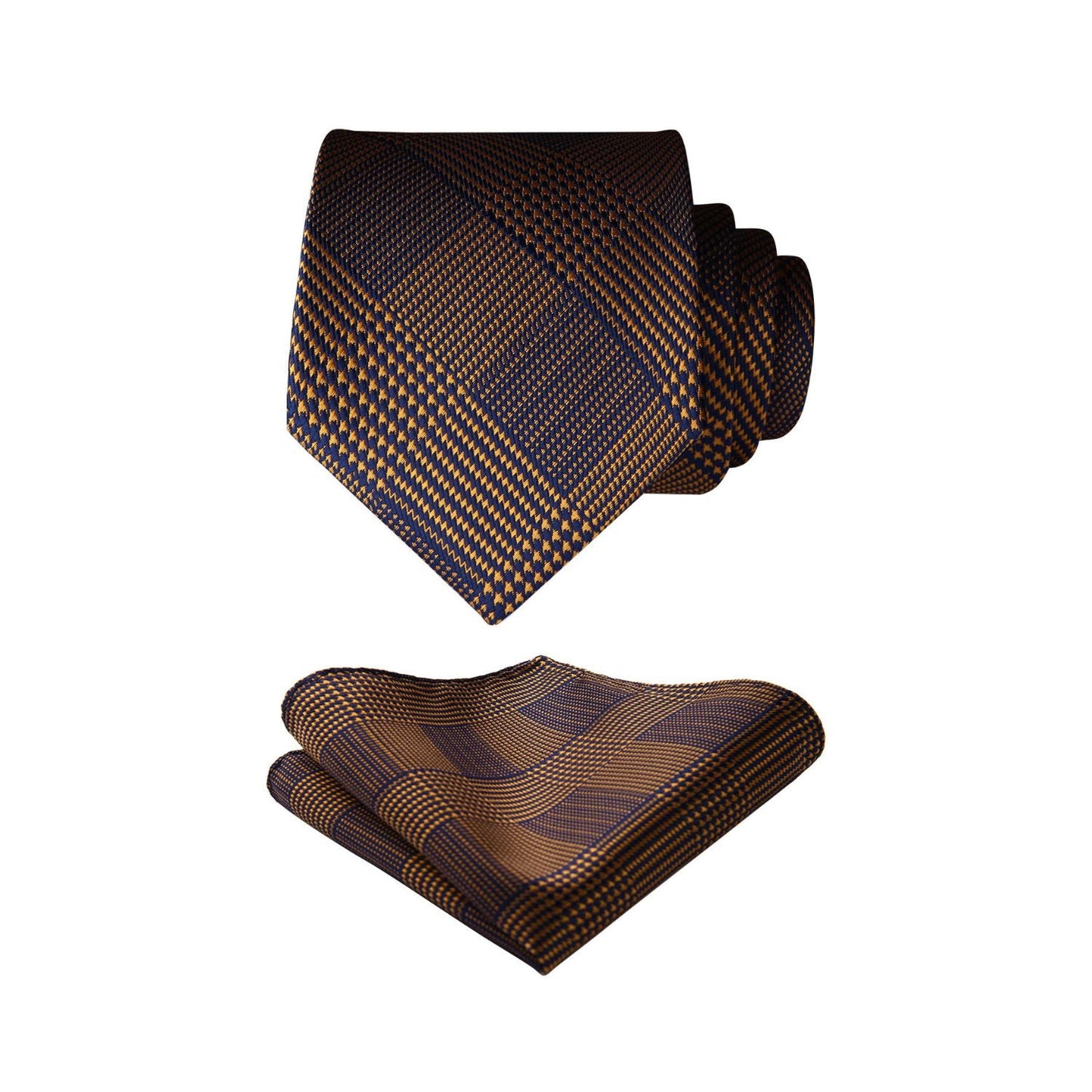Hisdern Brown Plaid Business Tie Set