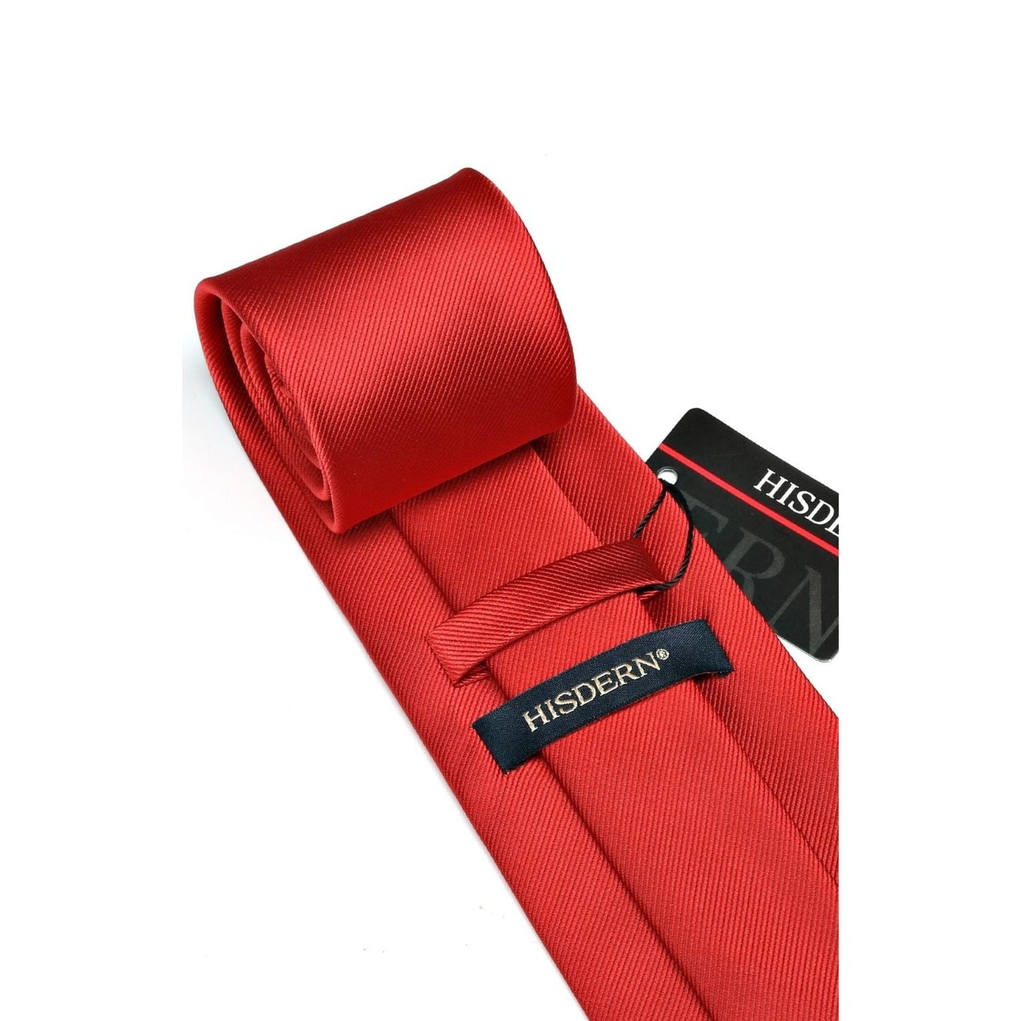 Hisdern Red Solid Wedding Accessories Set with Cufflinks
