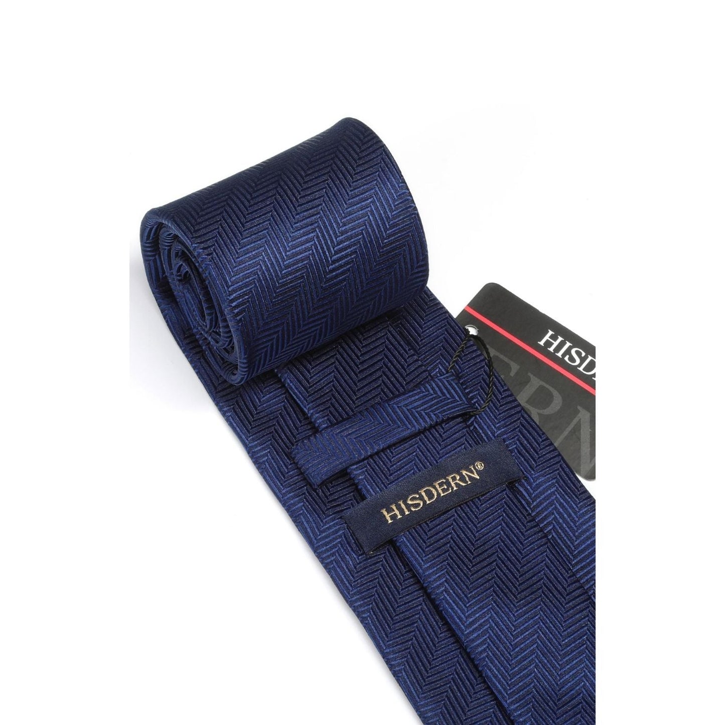 Hisdern Sage Green Stiped Business Tie Set with Cufflinks