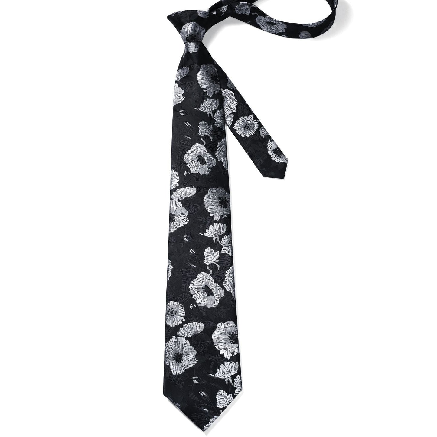 Hisdern Black Floral Wedding Accessories Set