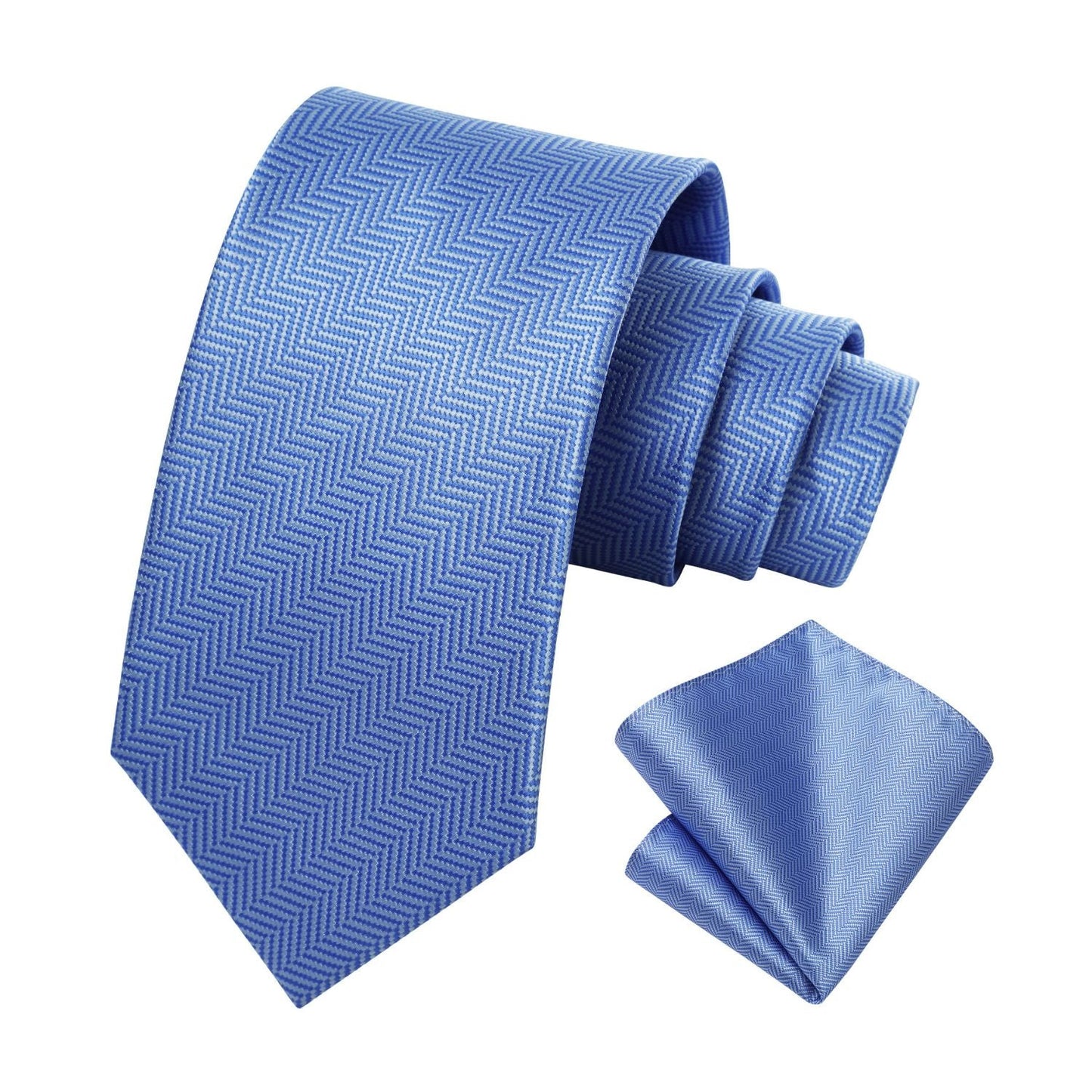 Hisdern Blue Striped Business Tie Set