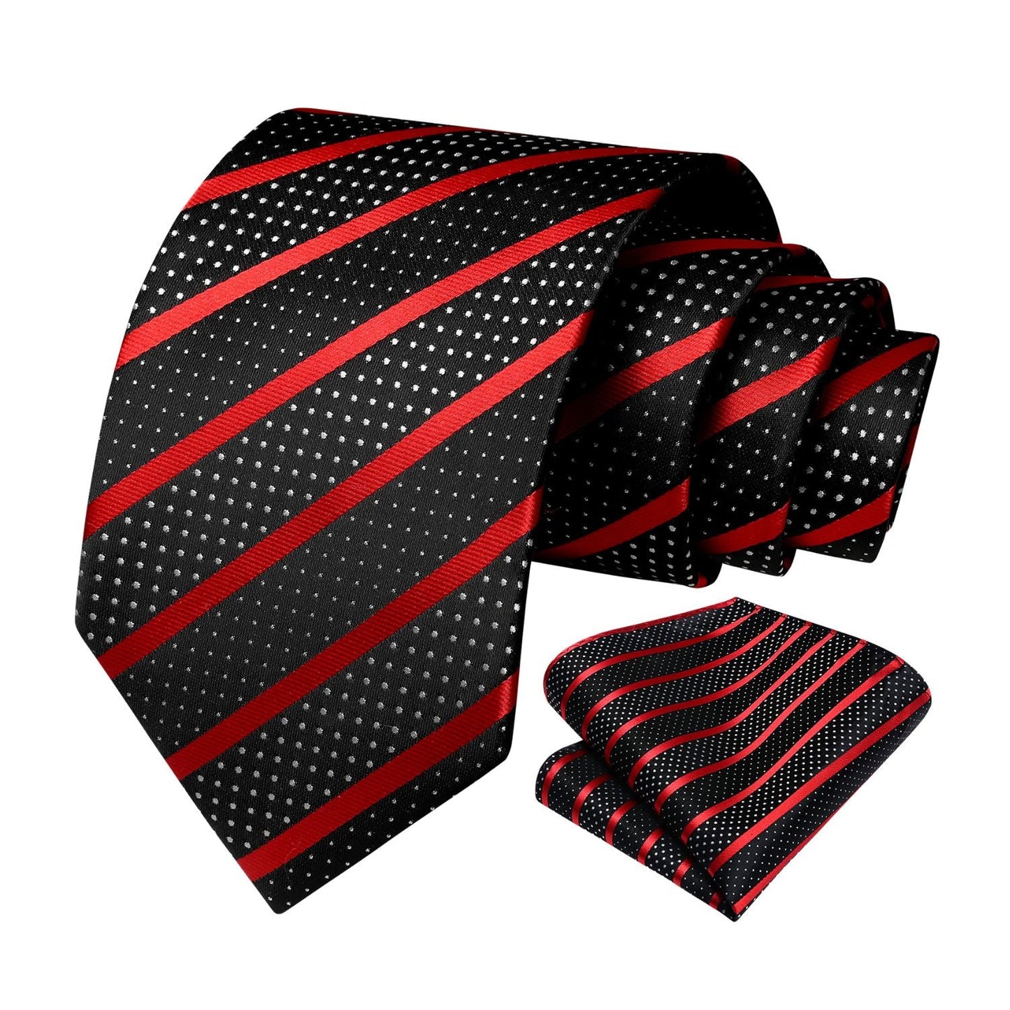 Hisdern Red Striped Business Tie Set