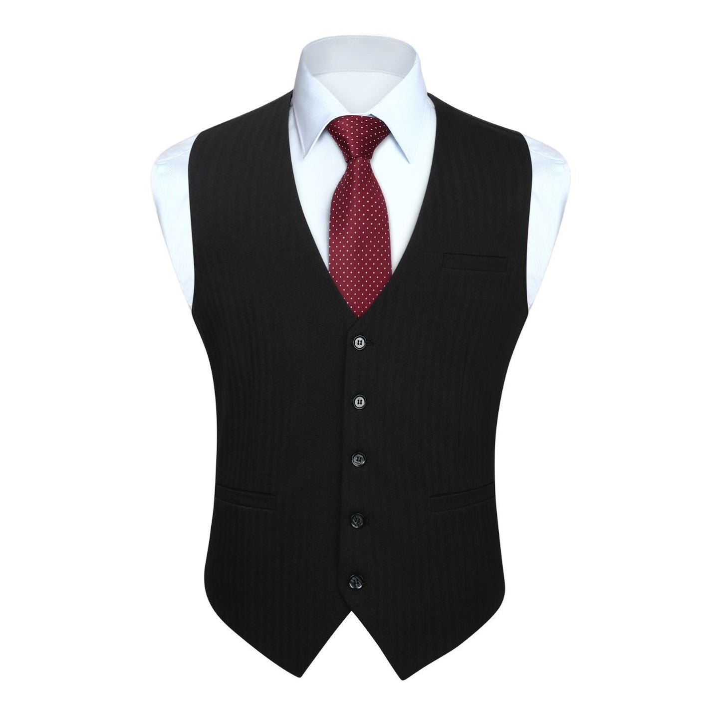 Hisdern Men's Black Satin Suit Vest Formal Wear