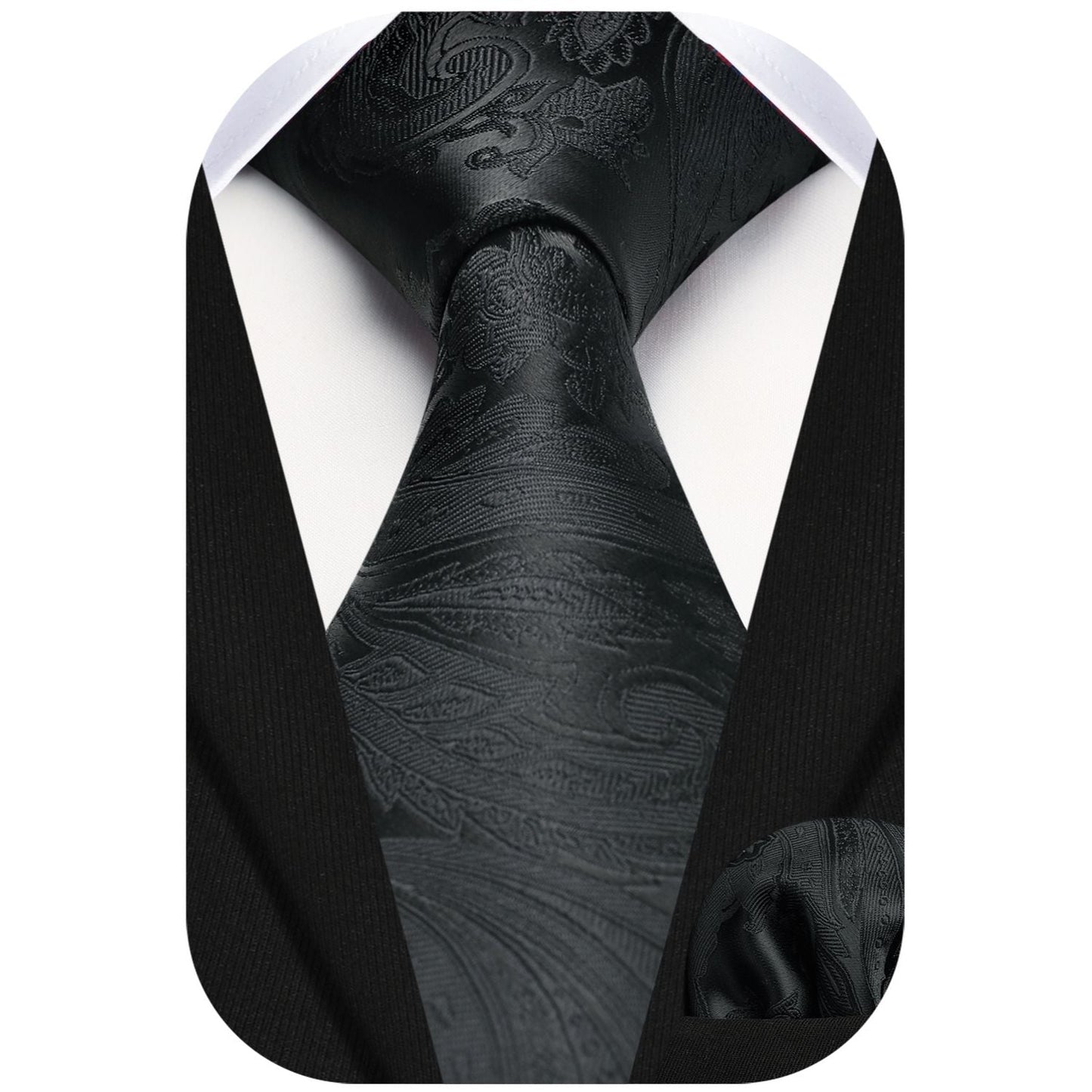 Hisdern Black Floral Wedding Accessories Set