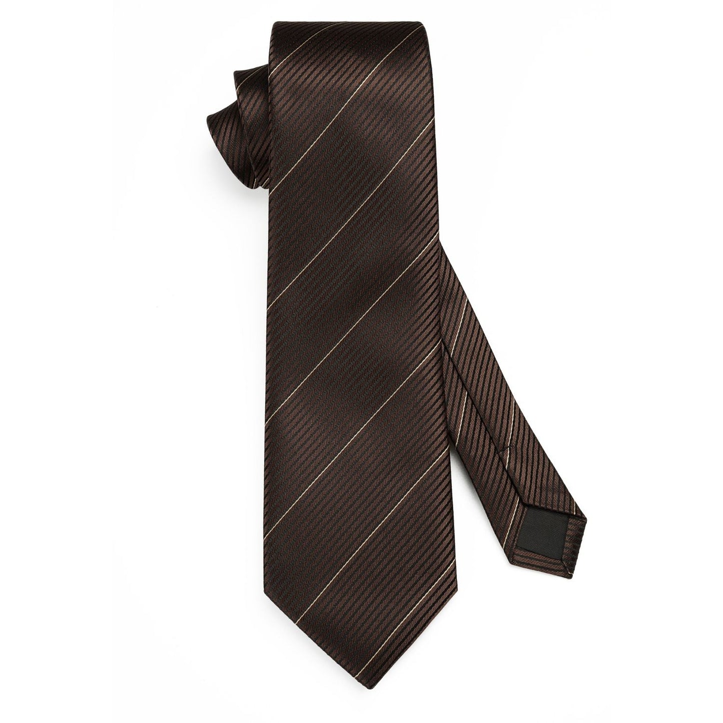 Hisdern Brown Striped Business Tie Set