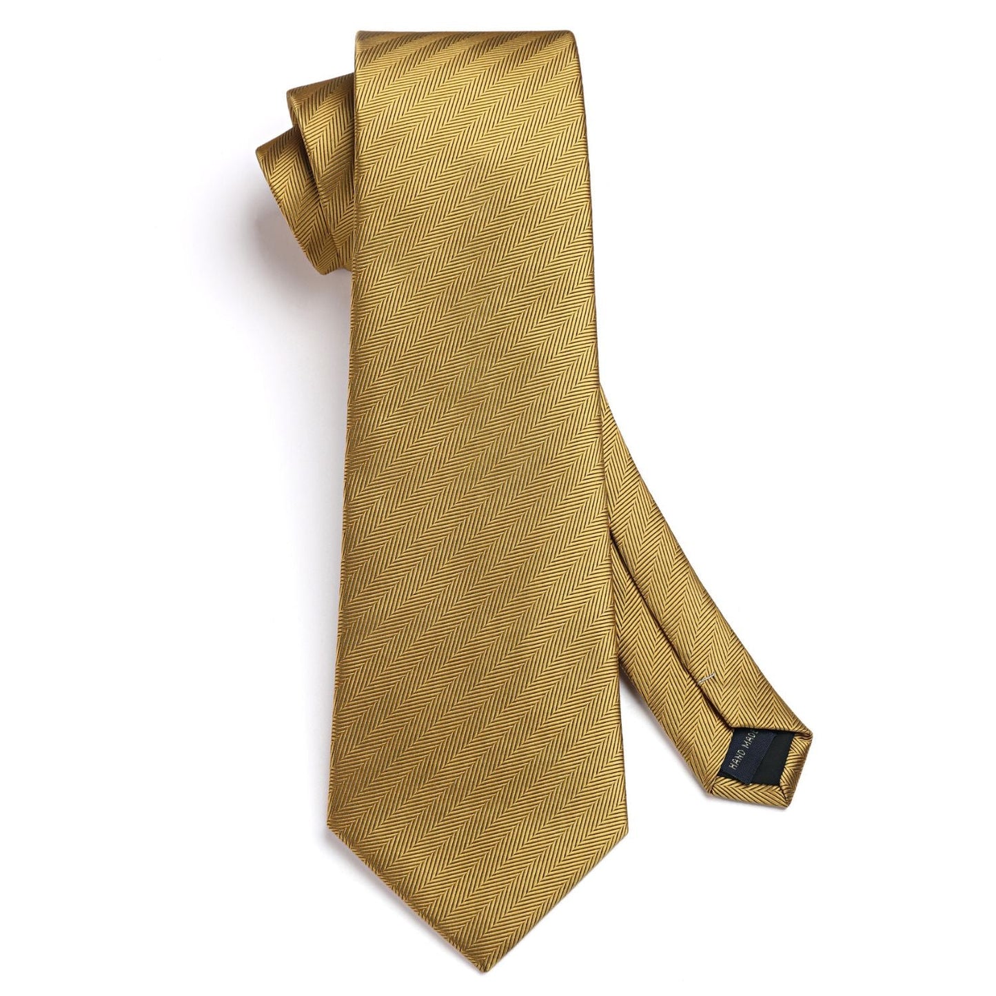 Hisdern Gold Stiped Wedding Business Tie Set