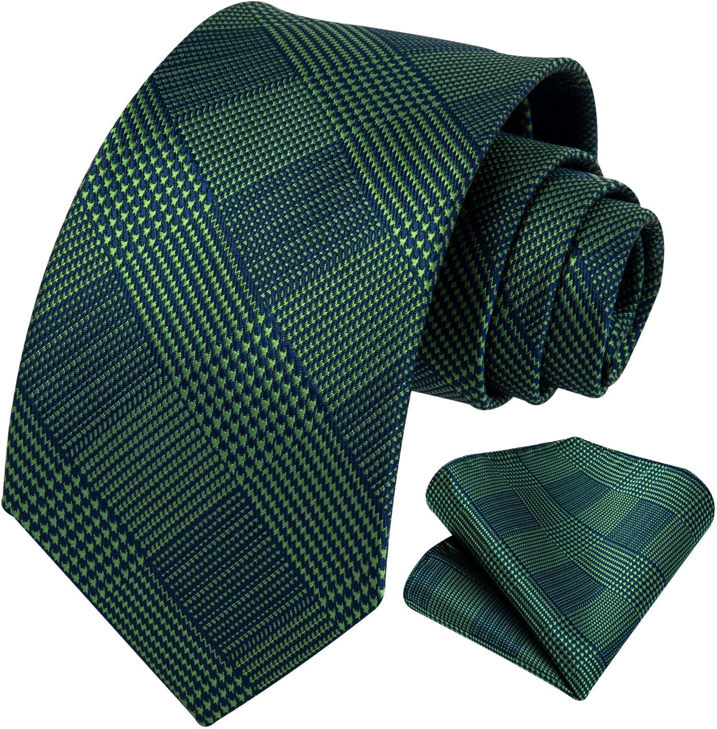 Hisdern Sage Green Houndstooth Wedding Tie Set