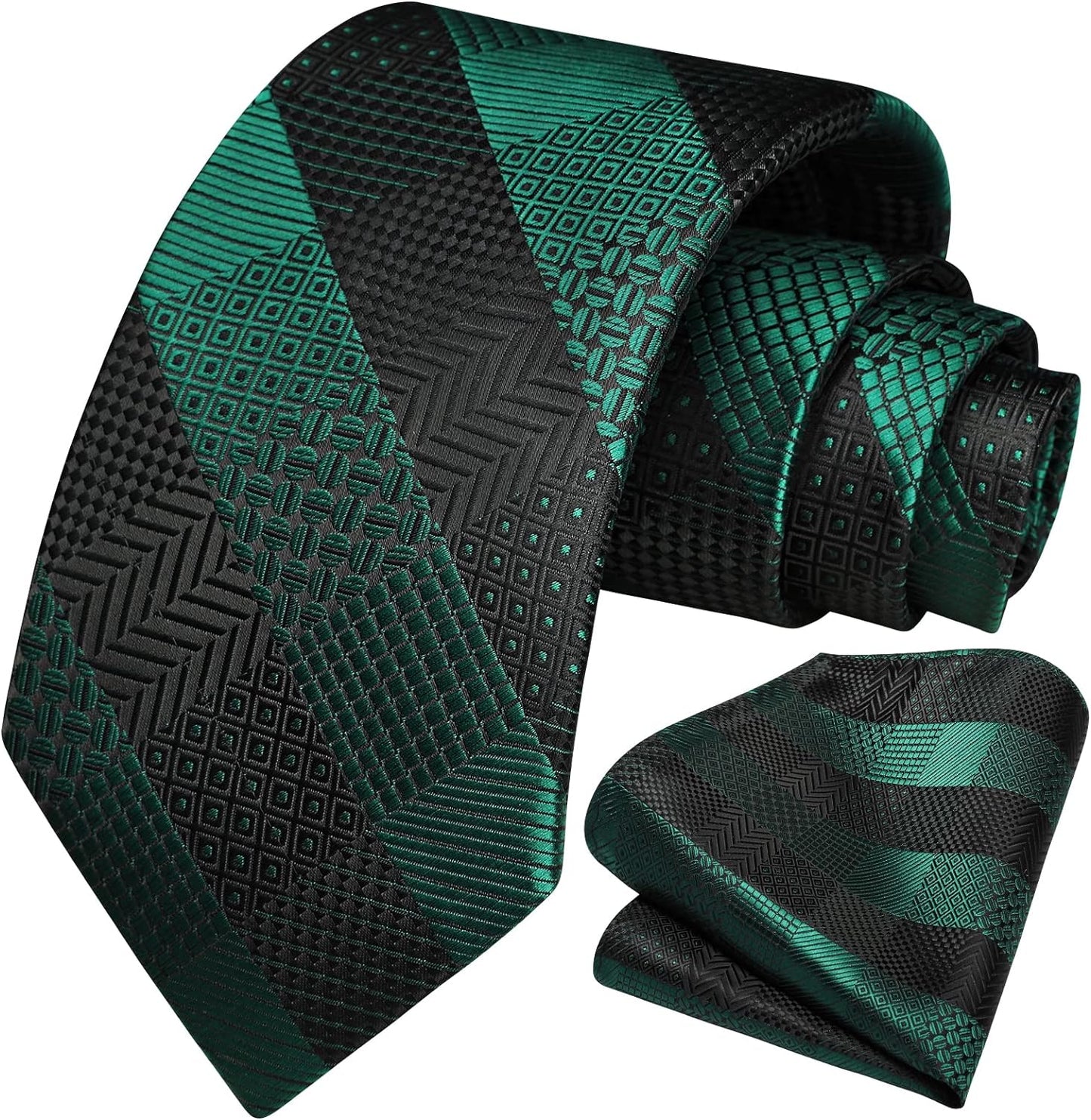 Hisdern Sage Green Houndstooth Wedding Tie Set