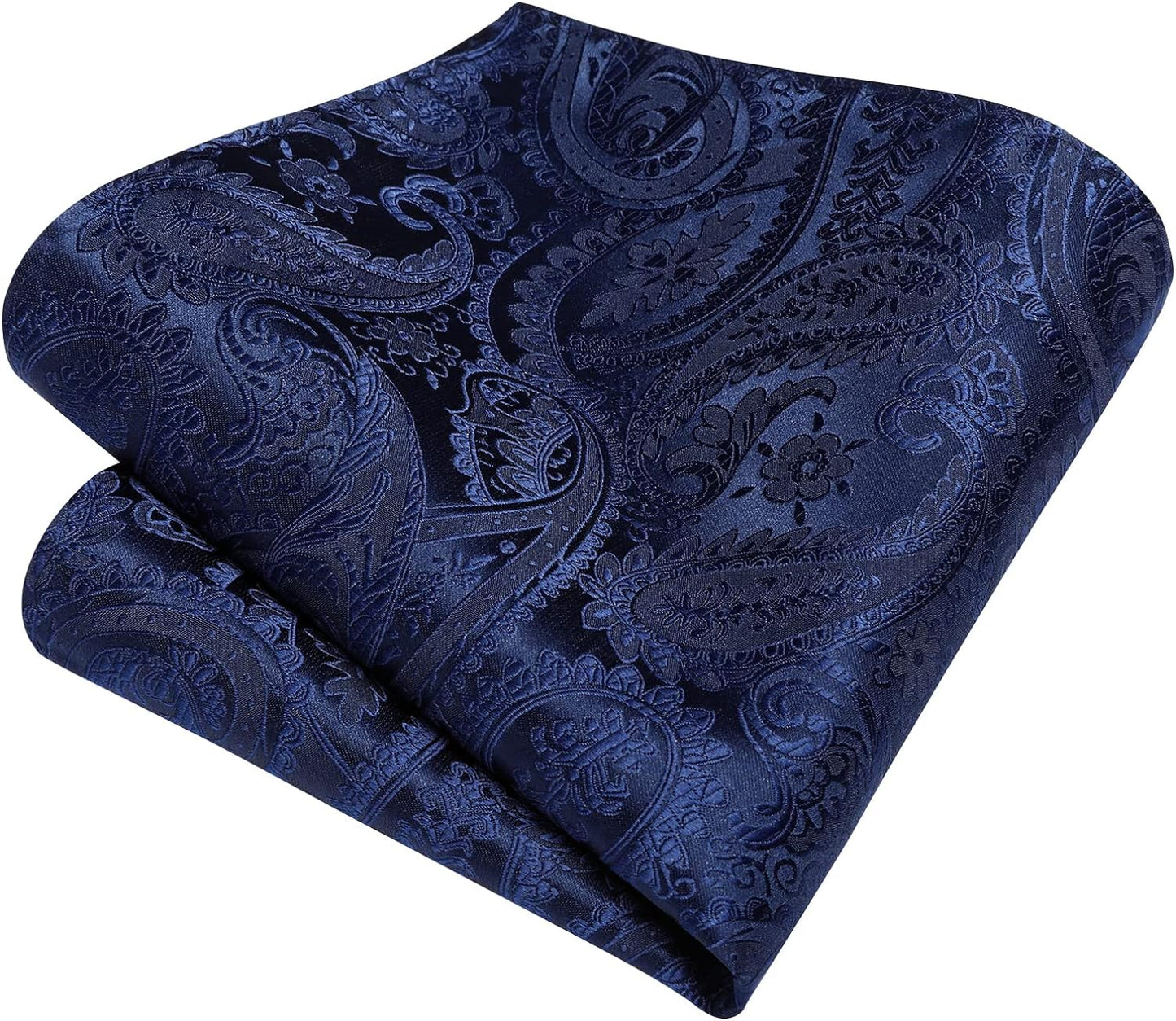 Hisdern Navy Blue Paisley Wedding Accessories Set with Clip