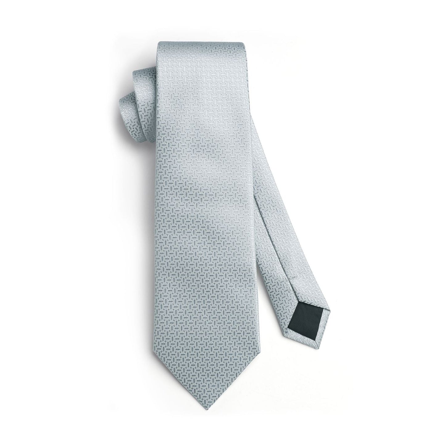 Hisdern Grey Houndstooth Wedding Tie Set