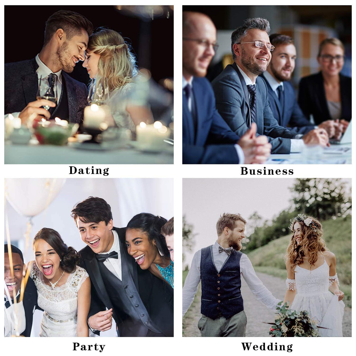 Hisdern Grey Houndstooth Wedding Tie Set