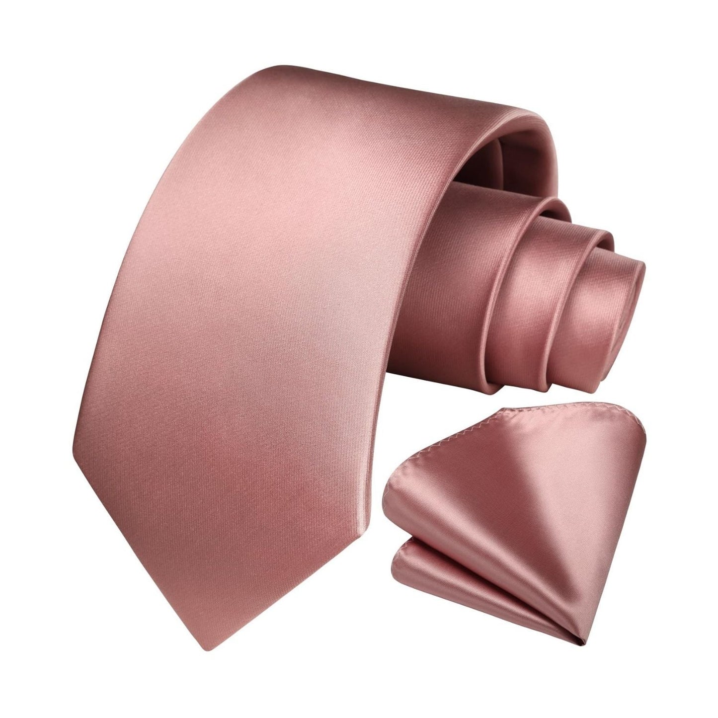 Hisdern Hot Pink Solid Men’s Tie Set for Formal & Wedding