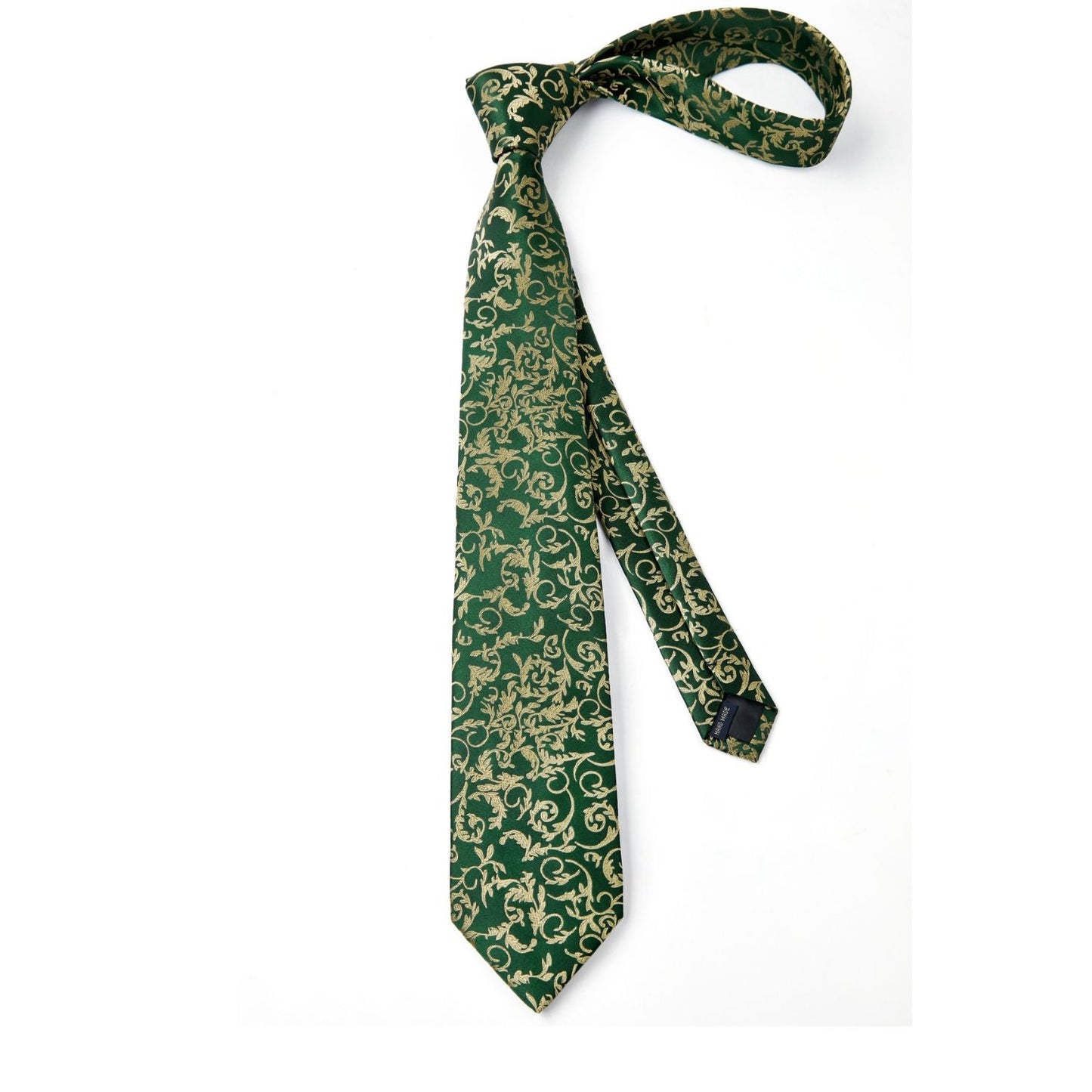 Hisdern Green Paisley Tie Set For Formal Wear