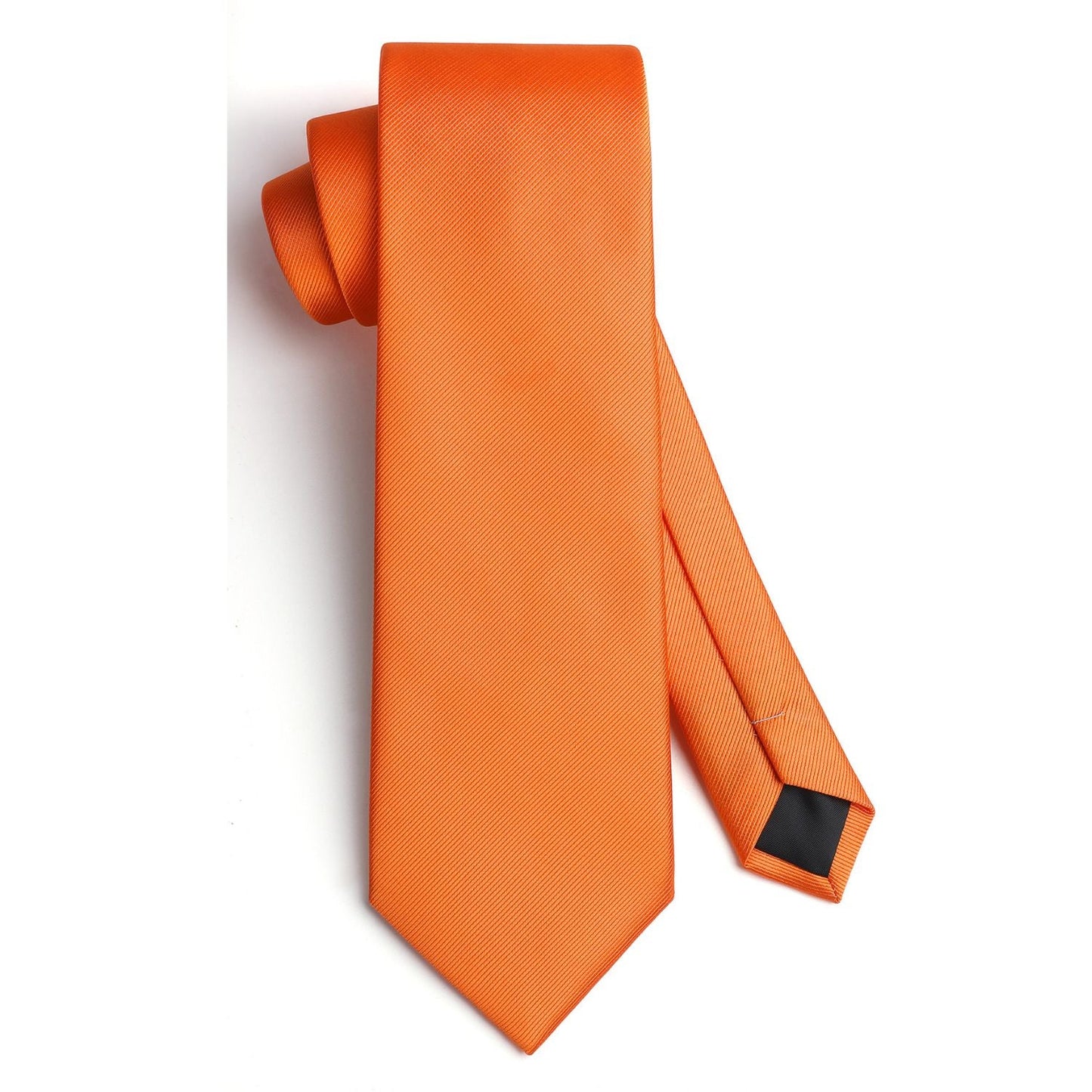 Hisdern Orange Solid Men’s Tie Set for Formal & Wedding