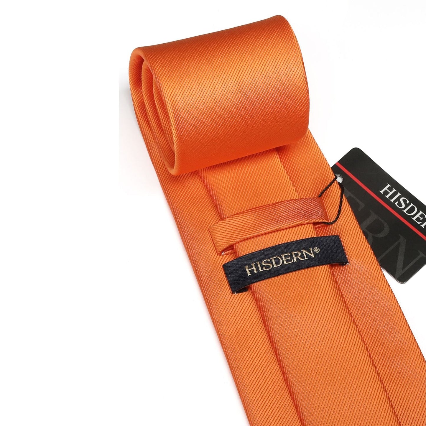 Hisdern Orange Solid Men’s Tie Set for Formal & Wedding