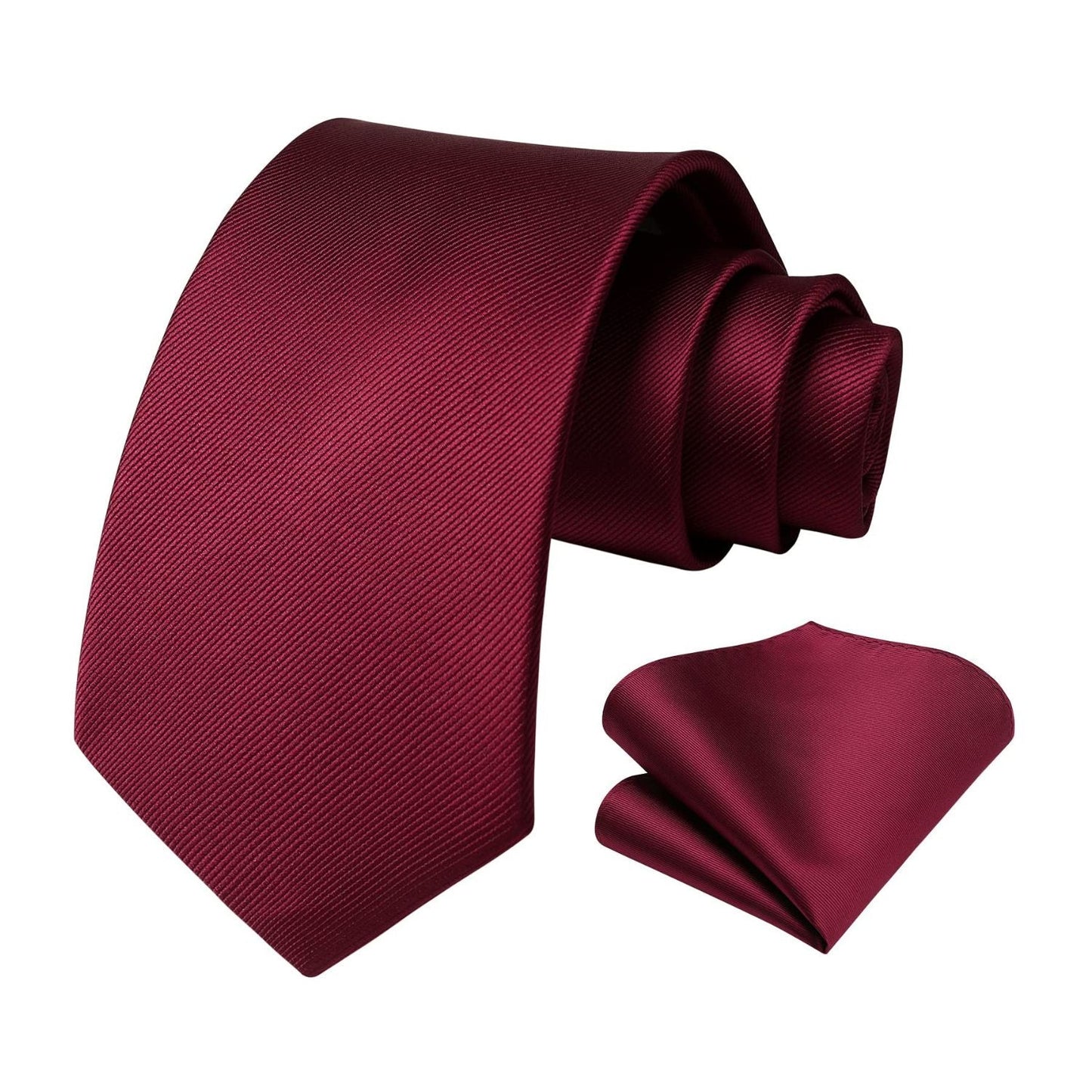 Hisdern Burgundy Striped Business Tie Set