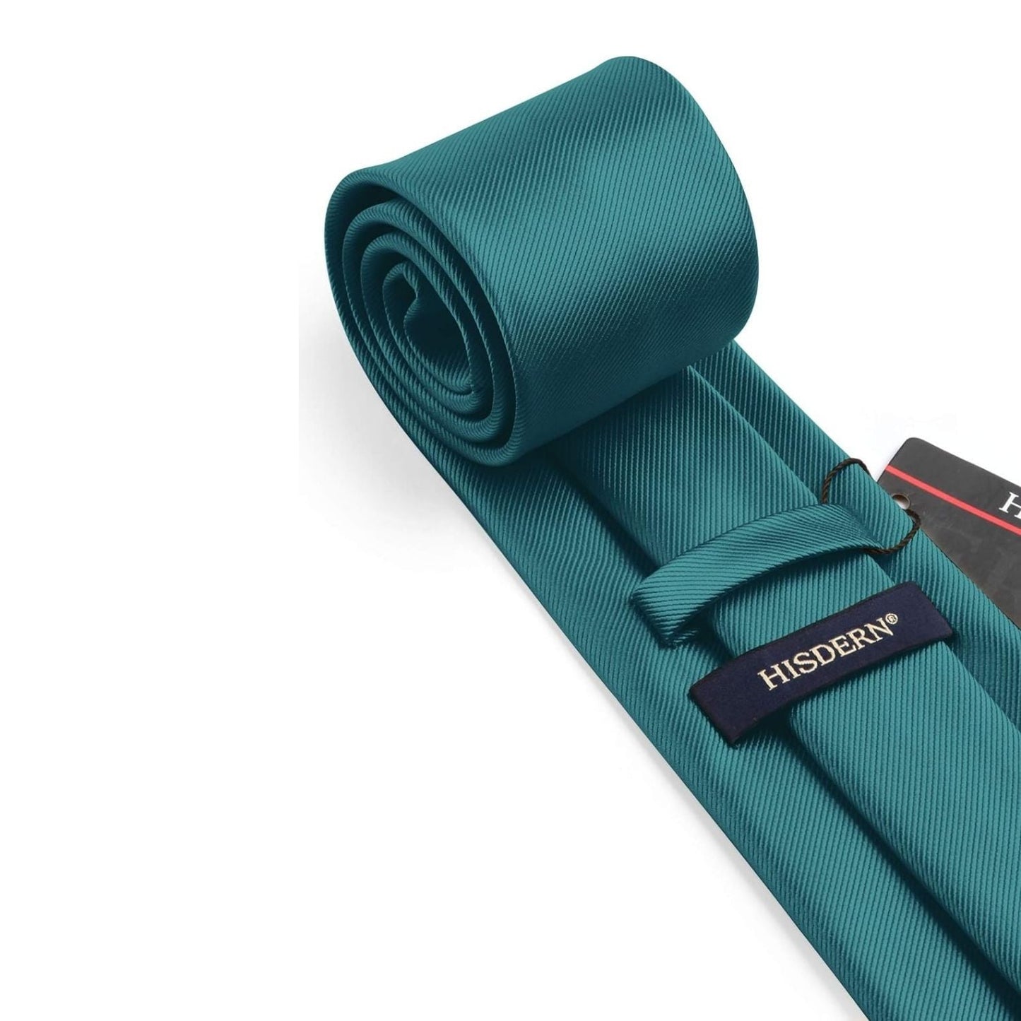 Hisdern Teal Solid Men’s Tie Set for Formal & Wedding