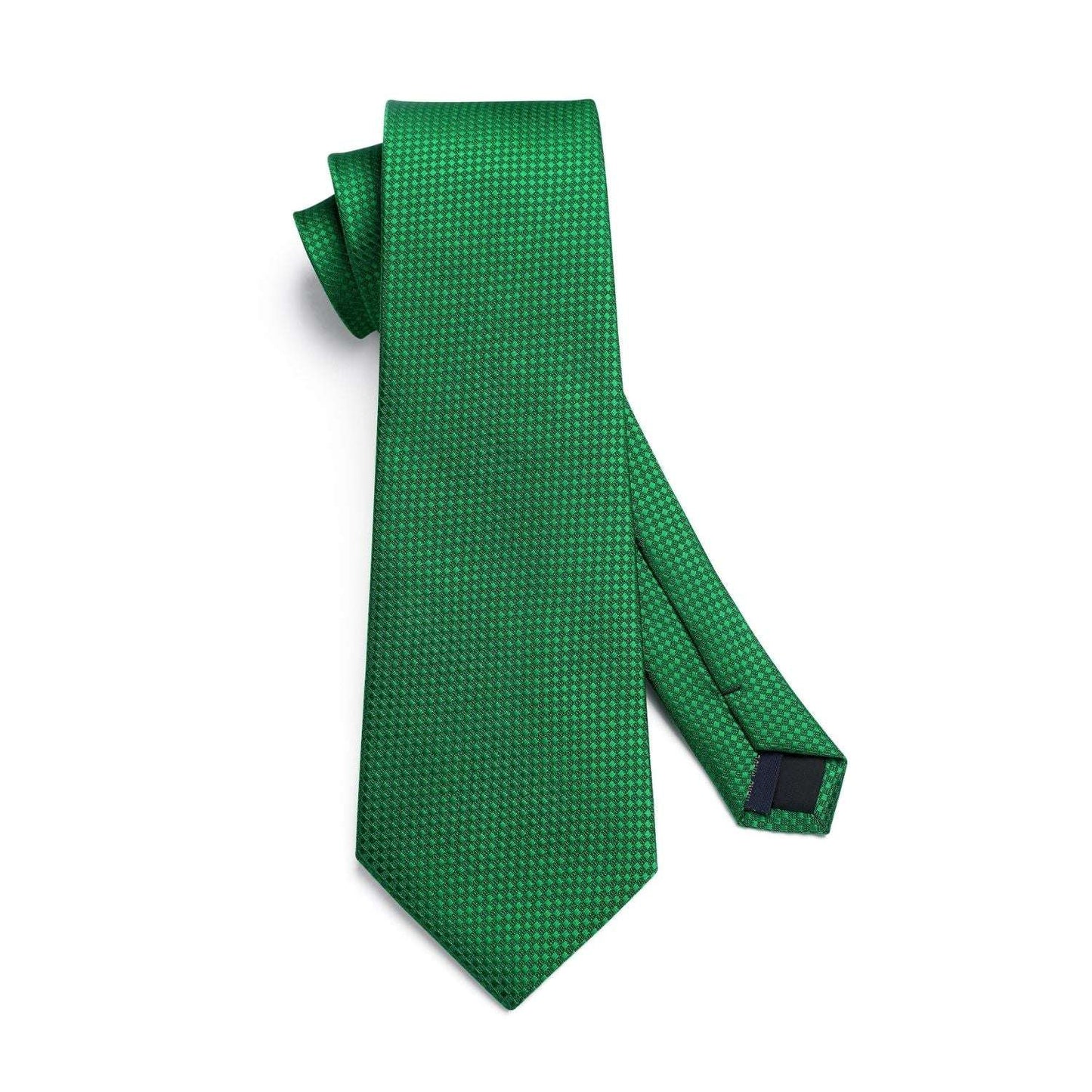 Hisdern Green Plaid Pocket Square With Matching Tie