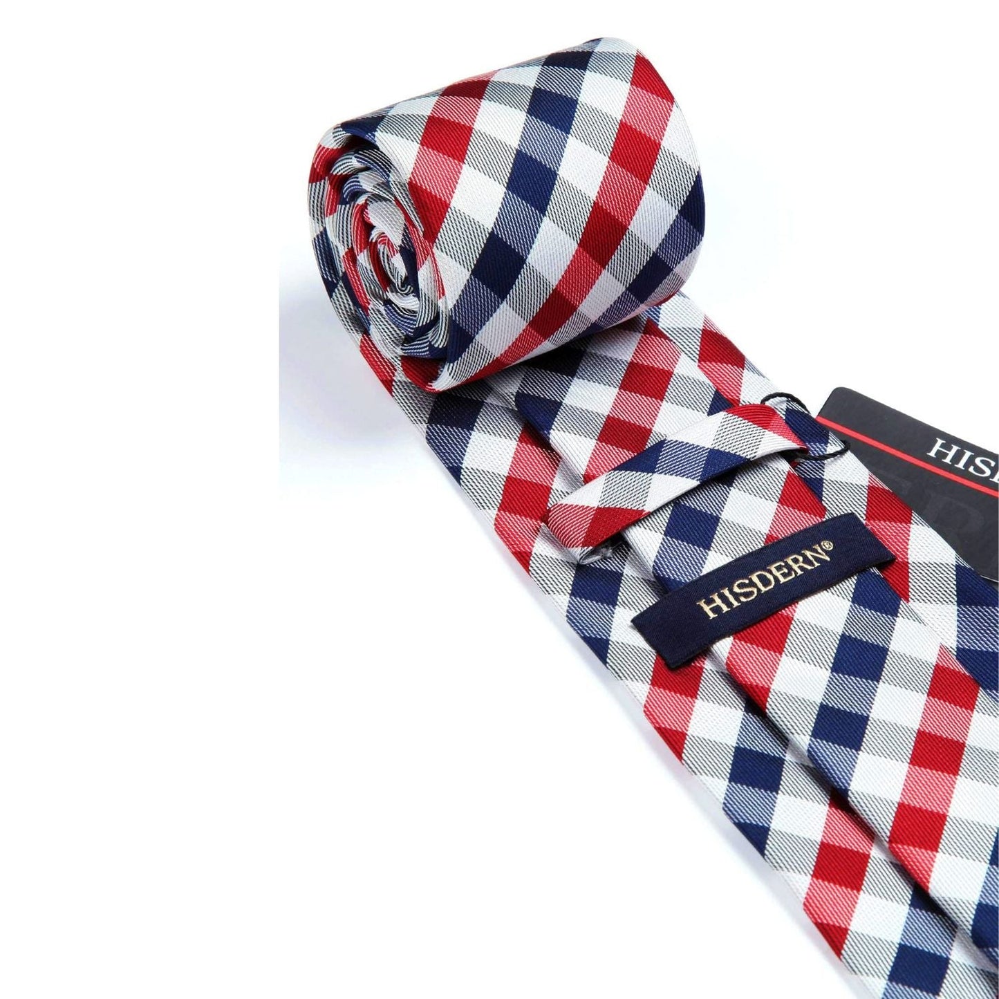 Hisdern Red Plaid Wedding Accessories Set