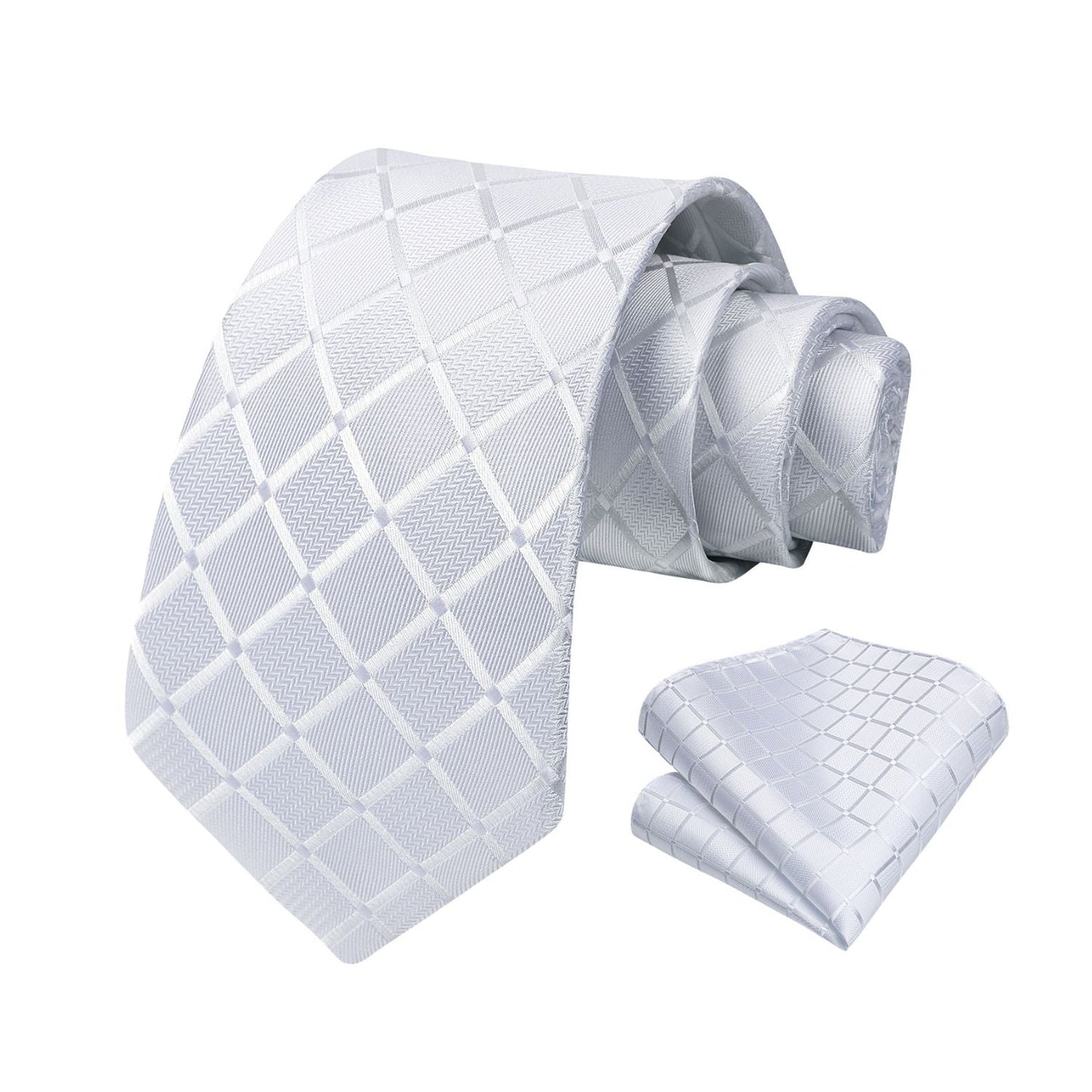 Hisdern White Plaid Wedding Accessories Set