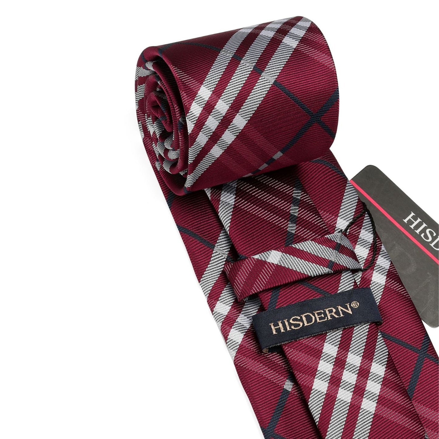 Hisdern Red Plaid Wedding Accessories Set