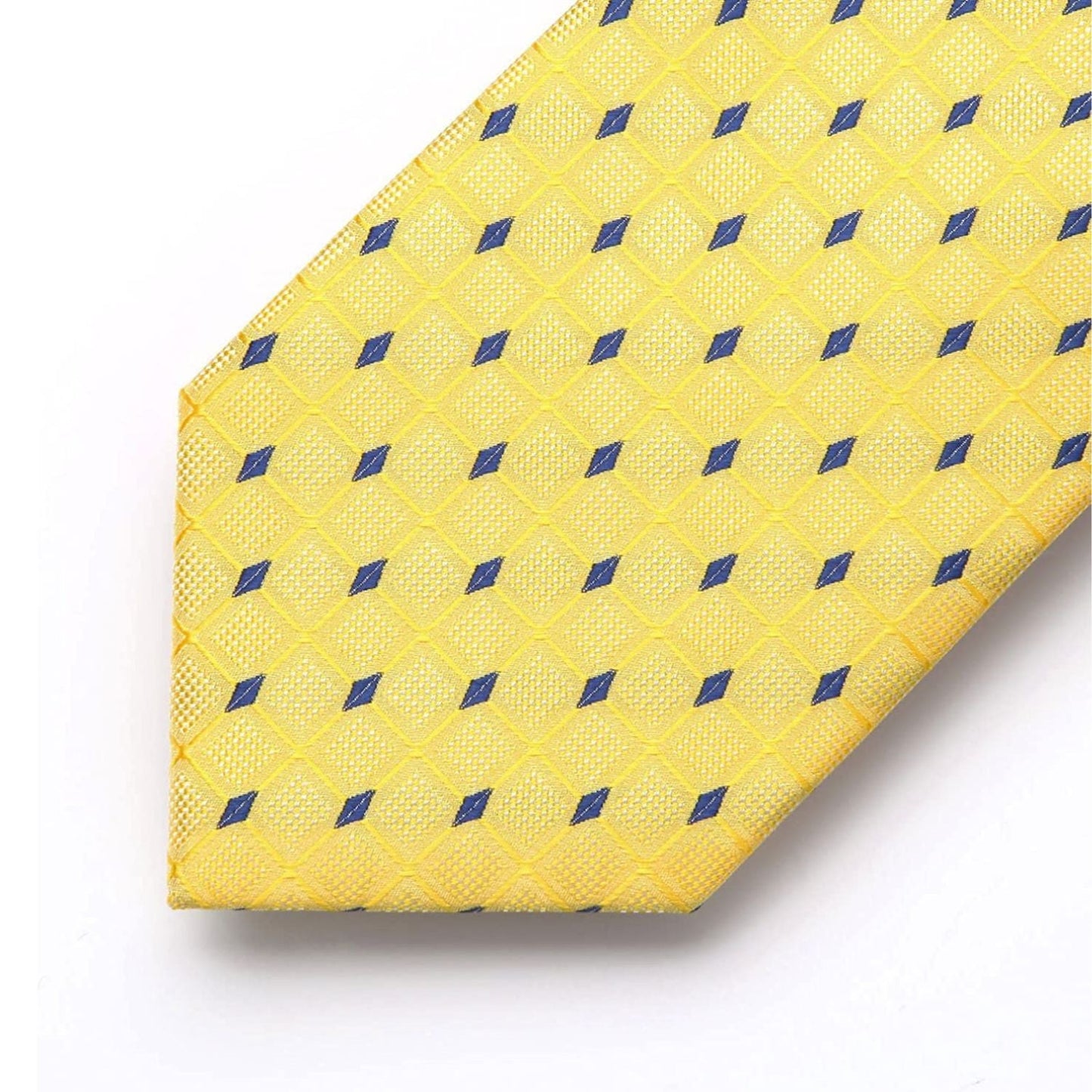 Hisdern Yellow Plaid Tie Set For Groomsmen
