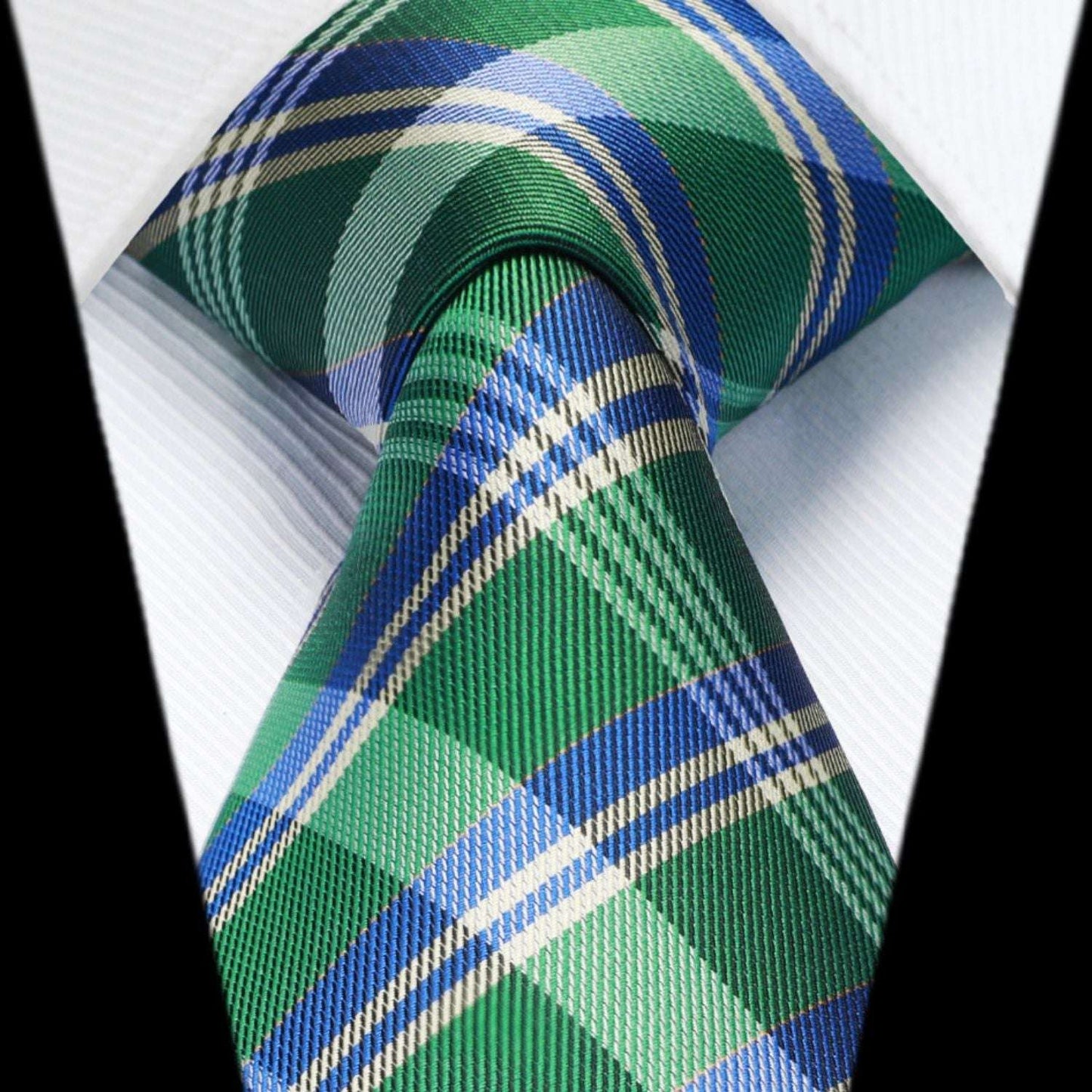 Hisdern Green Plaid Tie Set For Groomsmen