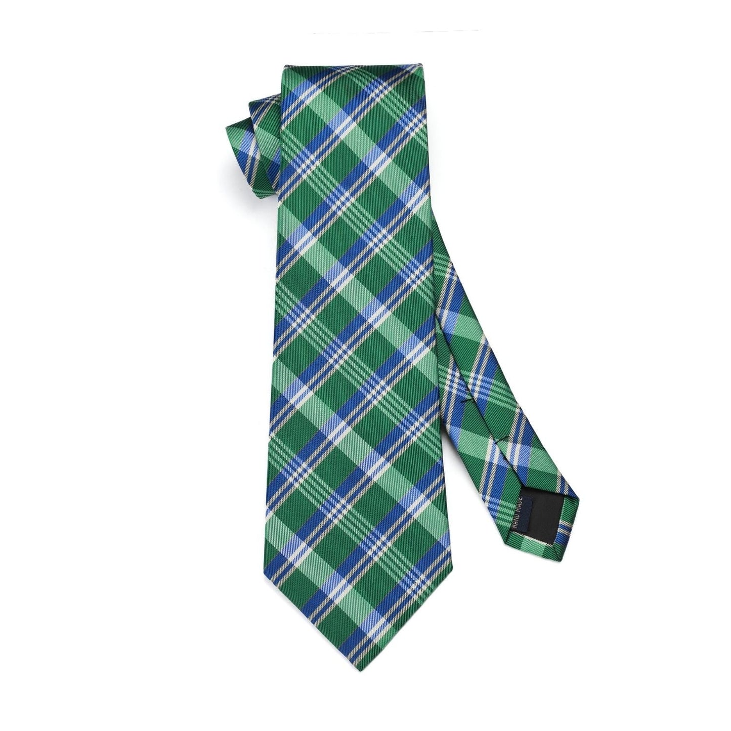 Hisdern Green Plaid Tie Set For Groomsmen